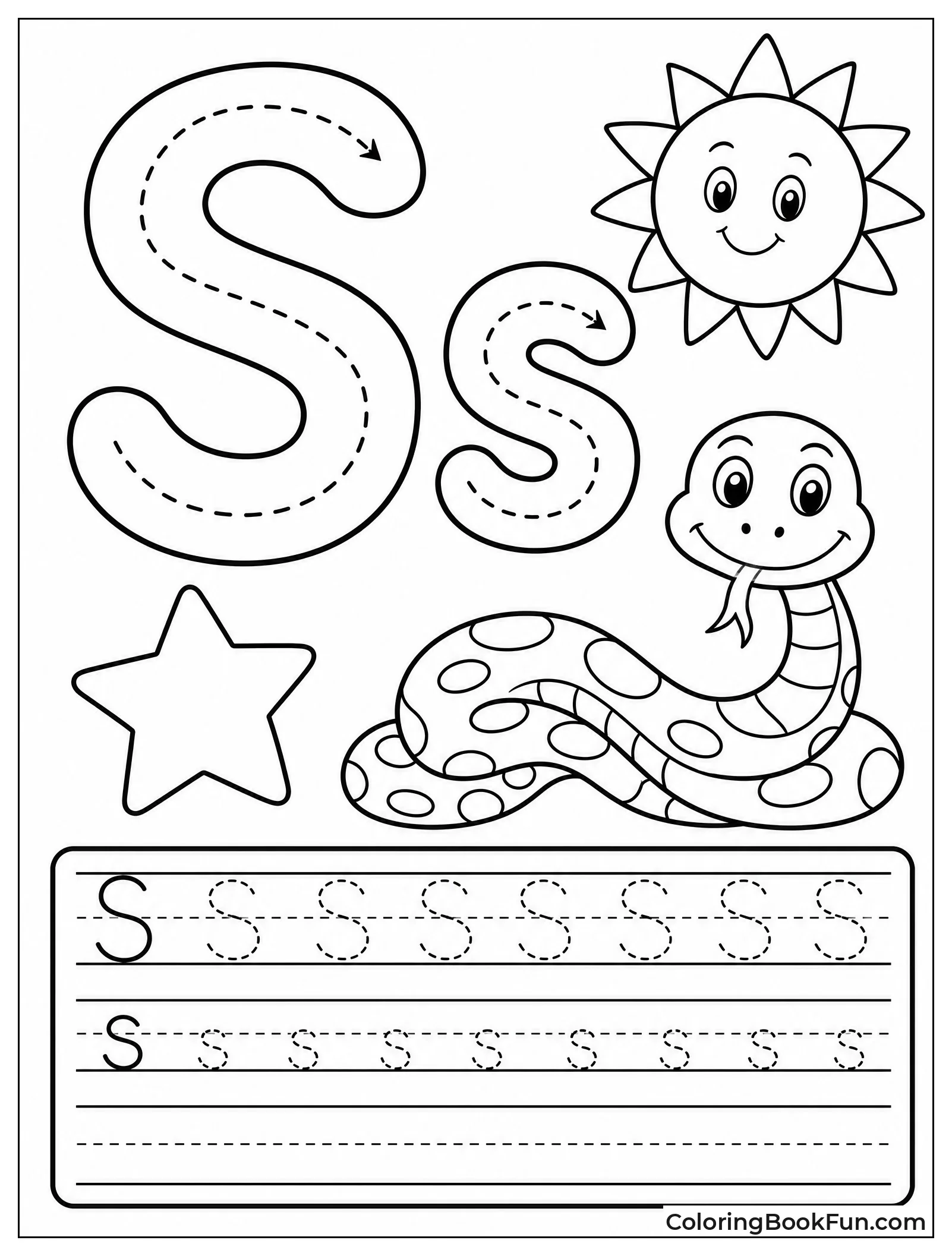 Practice Writing S on Lines