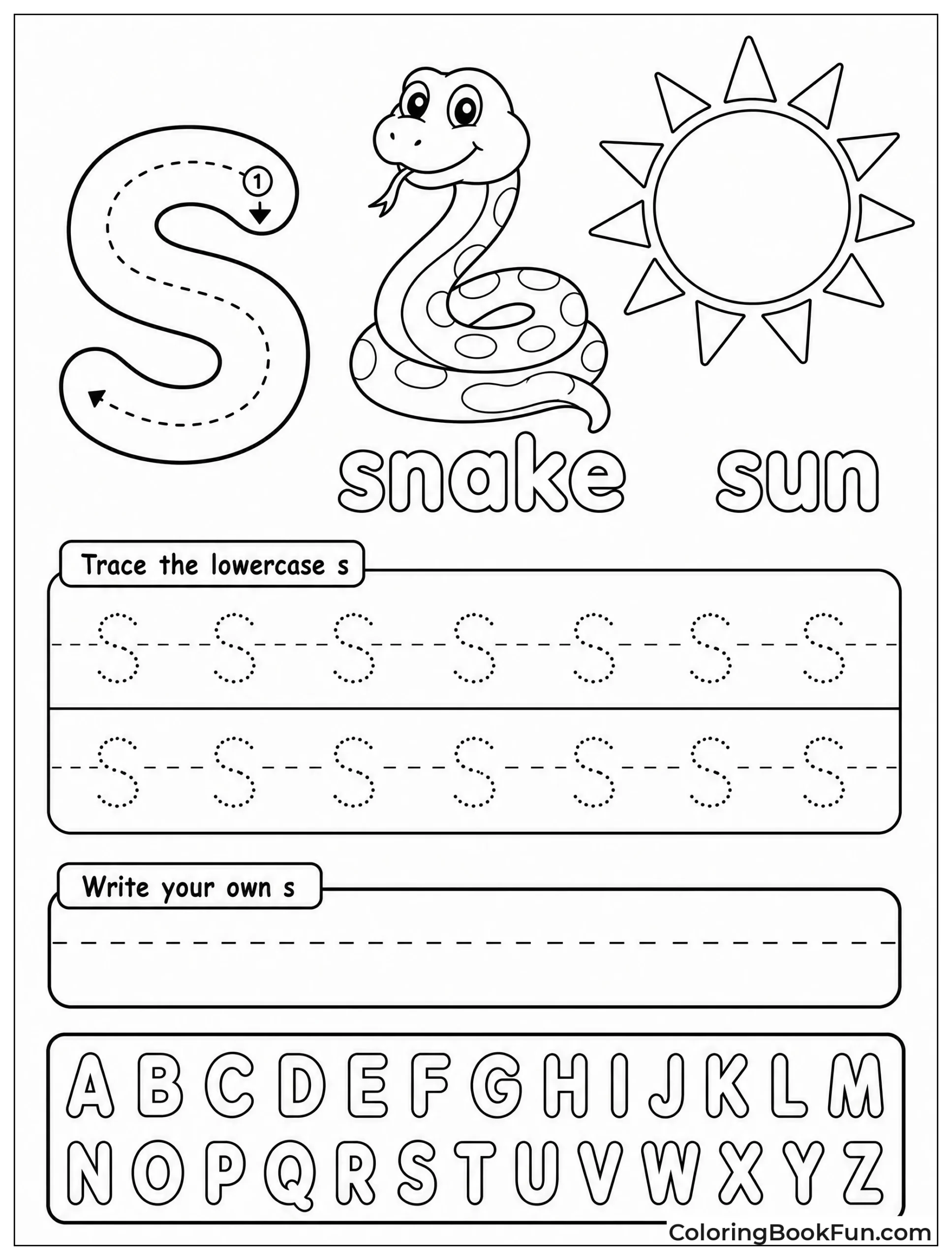 Trace Lowercase S with Arrows