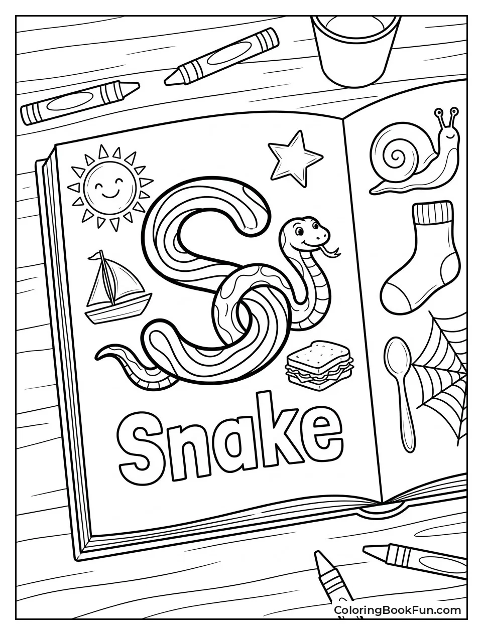 Open Book Showing Big S