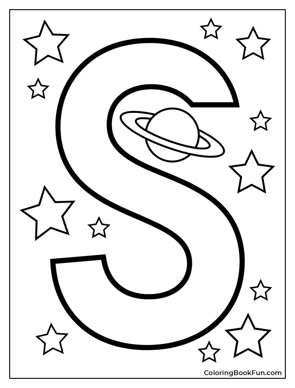 Saturn with Stars Around S