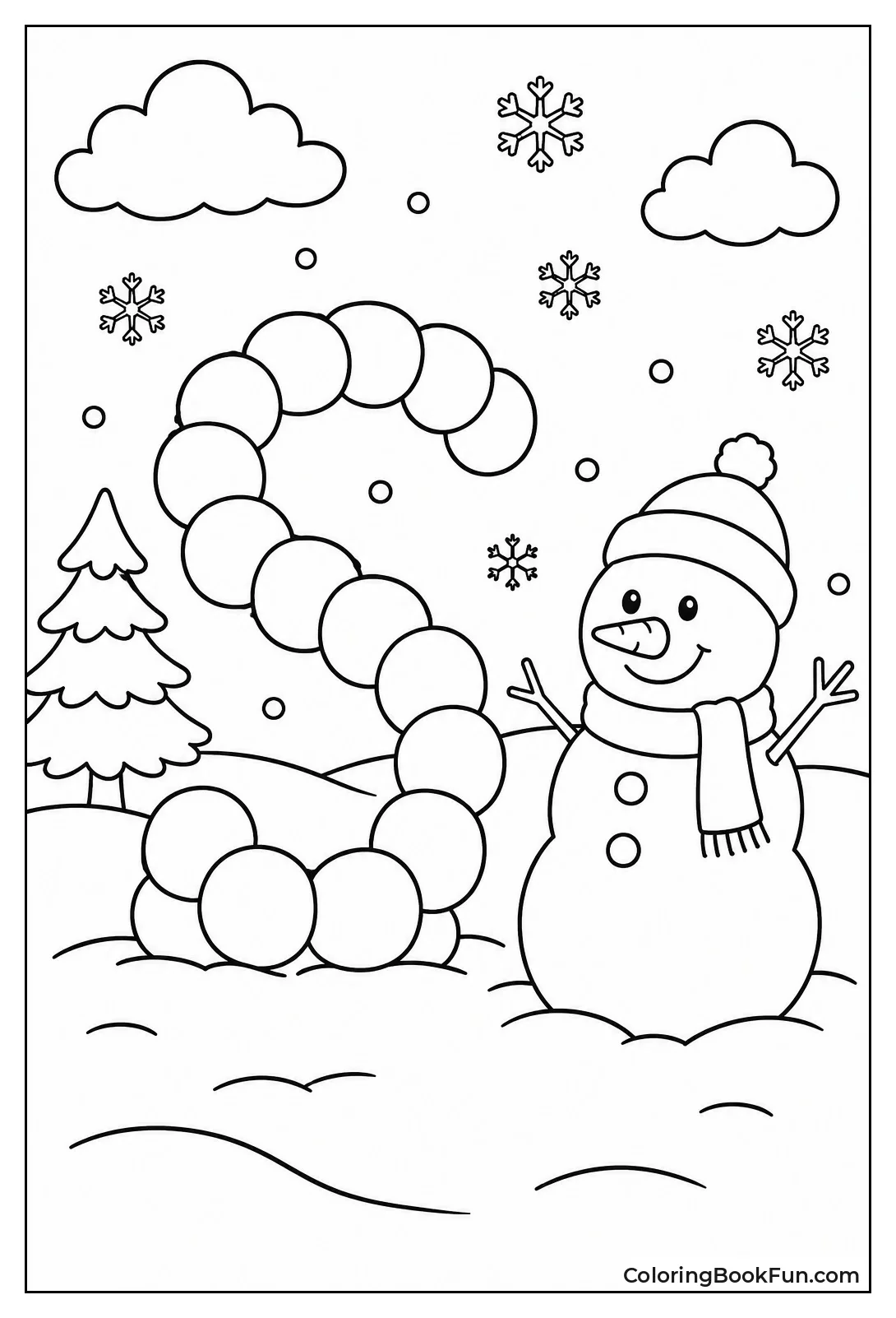 Snowman with S Snowballs