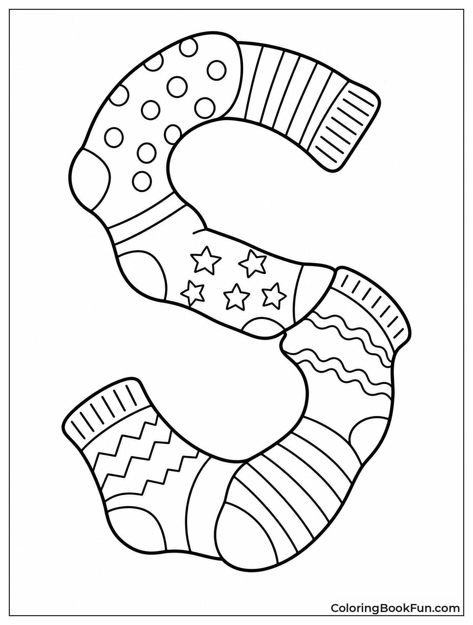 Socks Arranged into Letter S