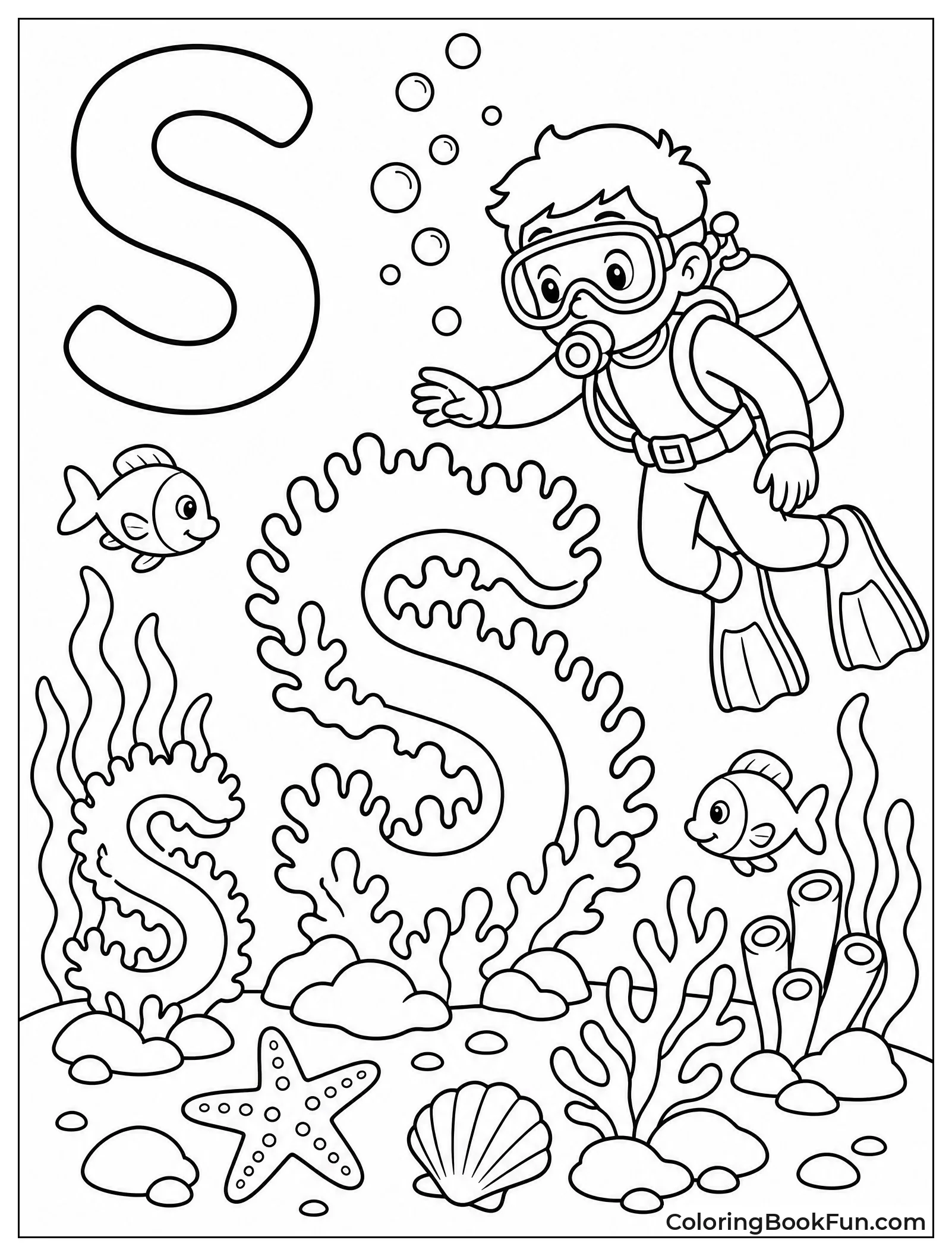 Diver Exploring S Coral