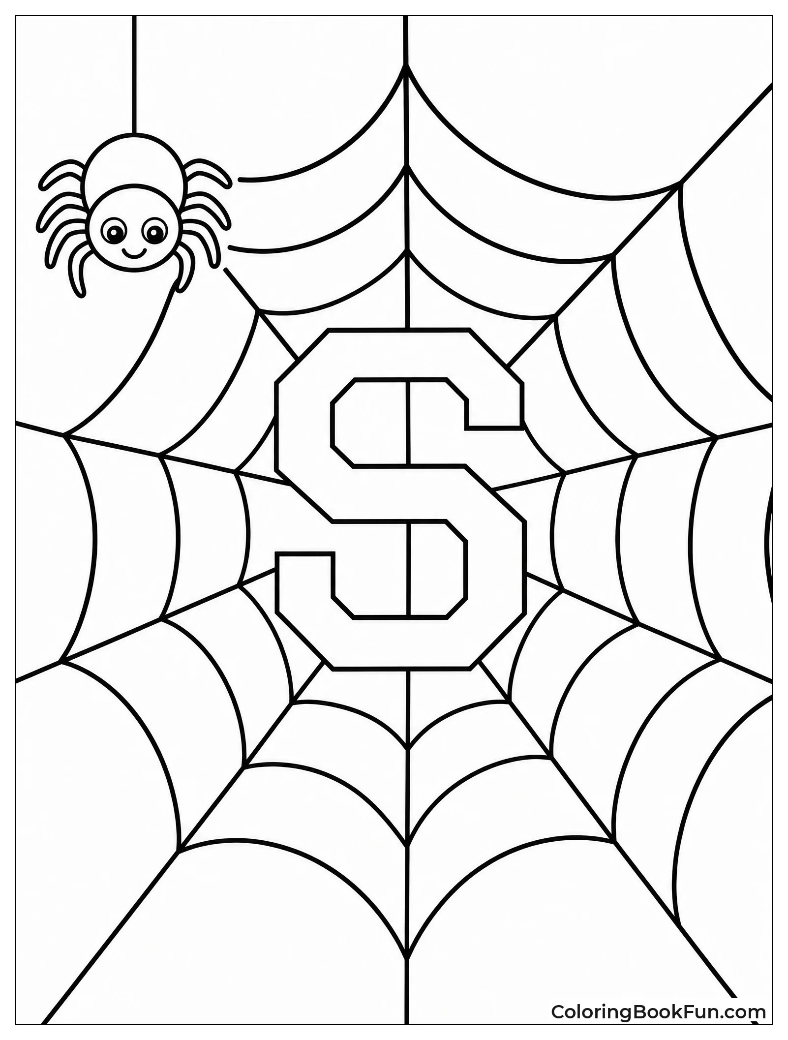 Spider Spinning Web with S