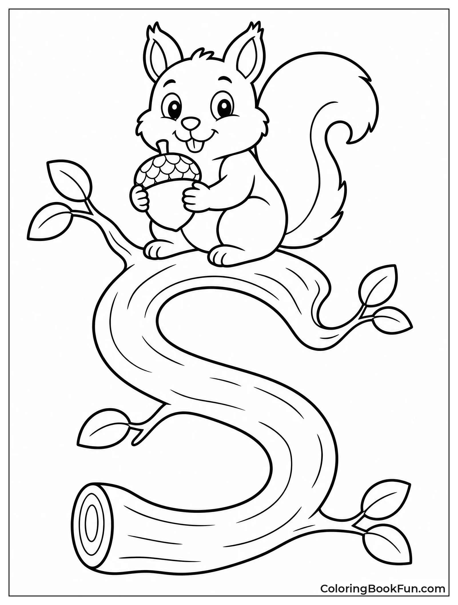 Squirrel on S Shaped Branch