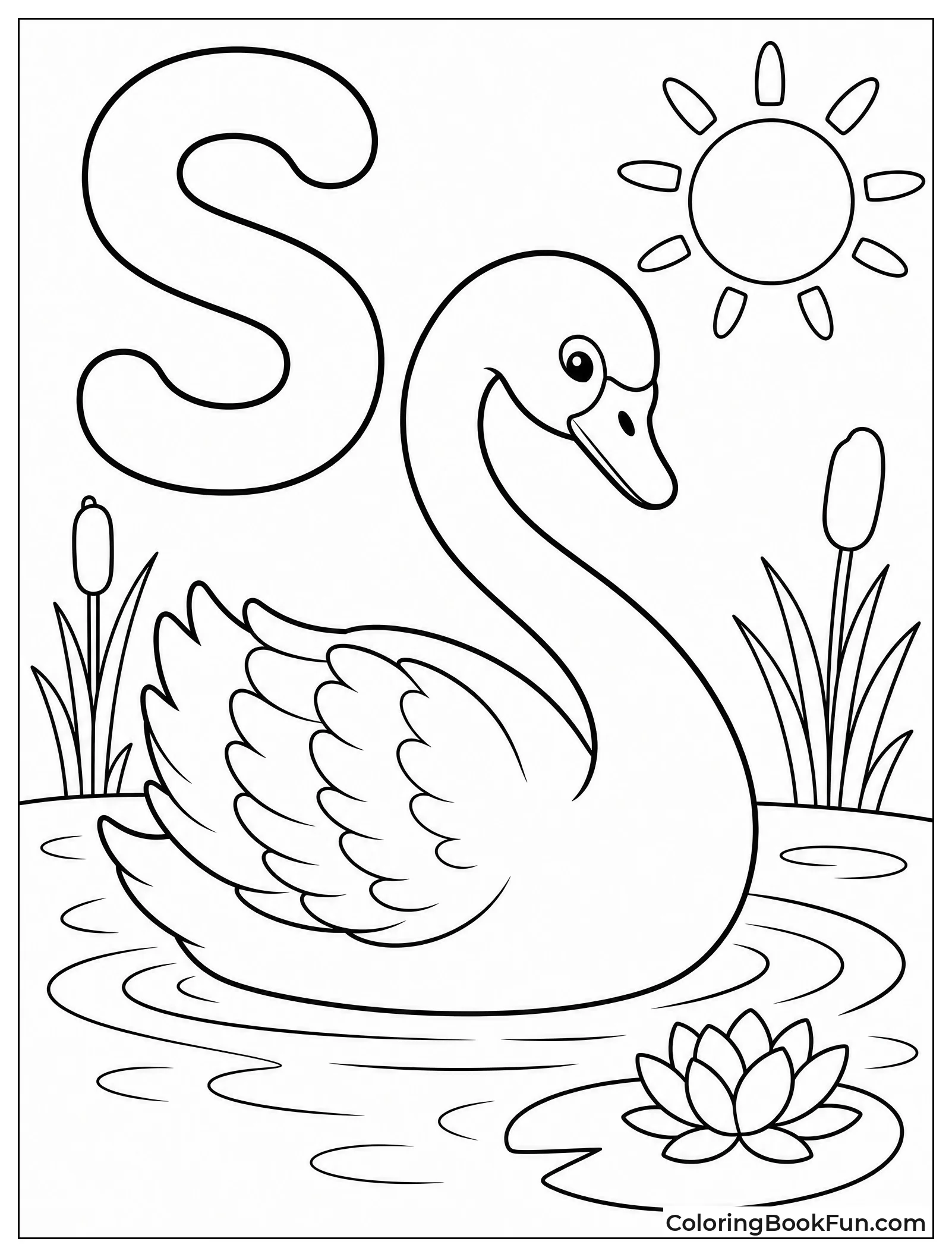 Swan Gliding in S Curve