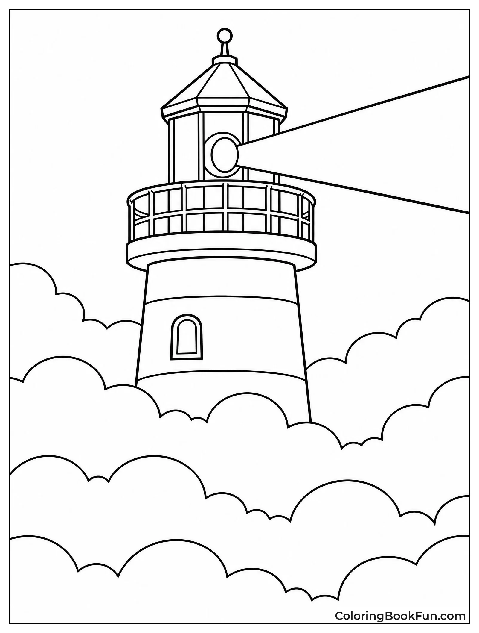Lighthouse Beam Shining Through Fog
