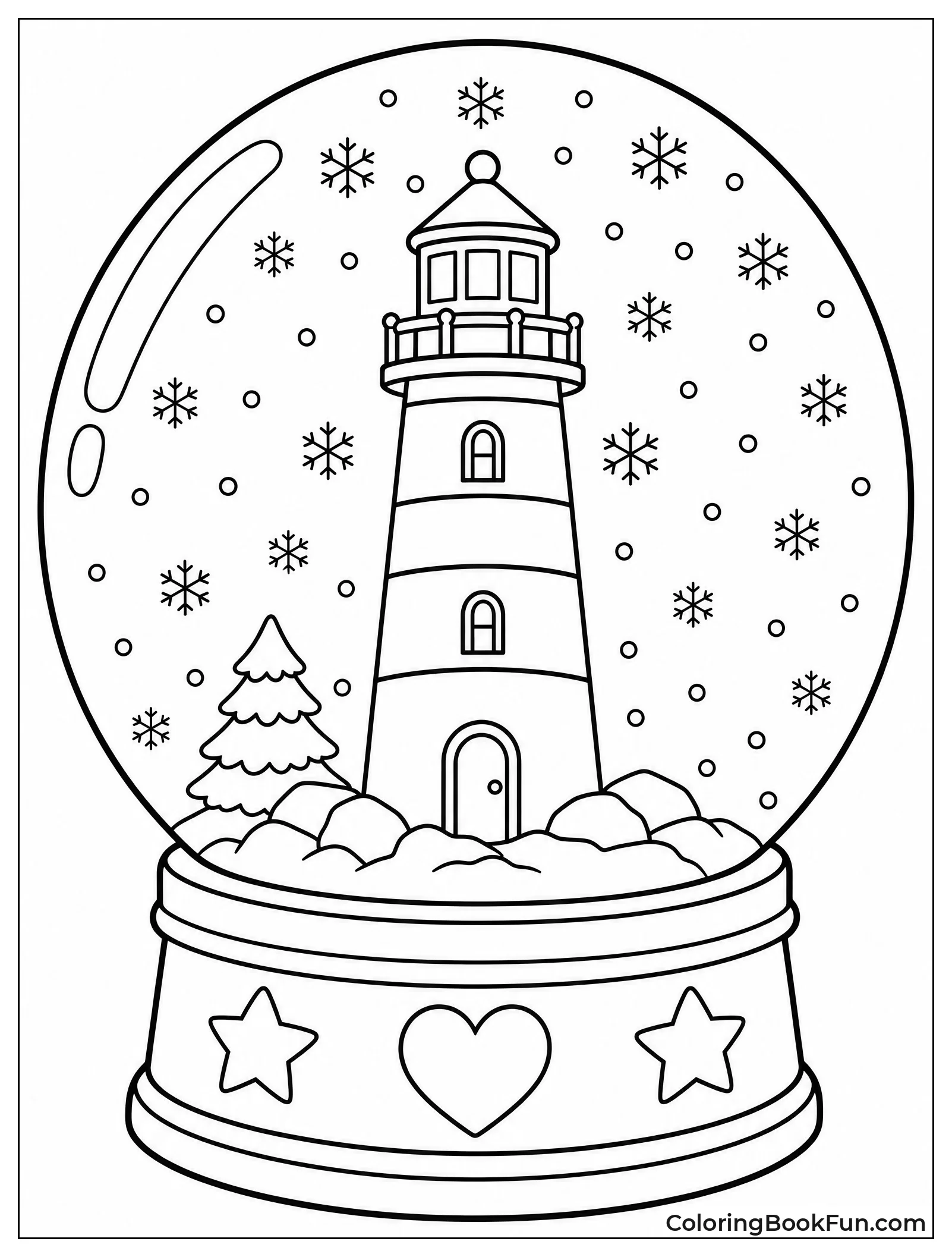Lighthouse Inside Sparkly Snowglobe