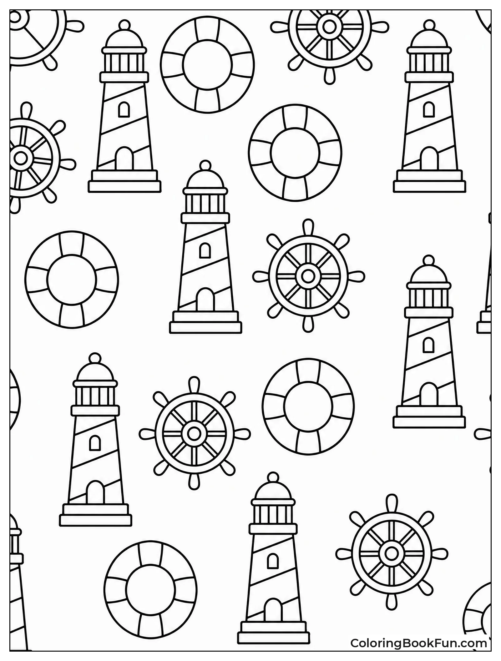 Pattern of Lighthouses and Buoys