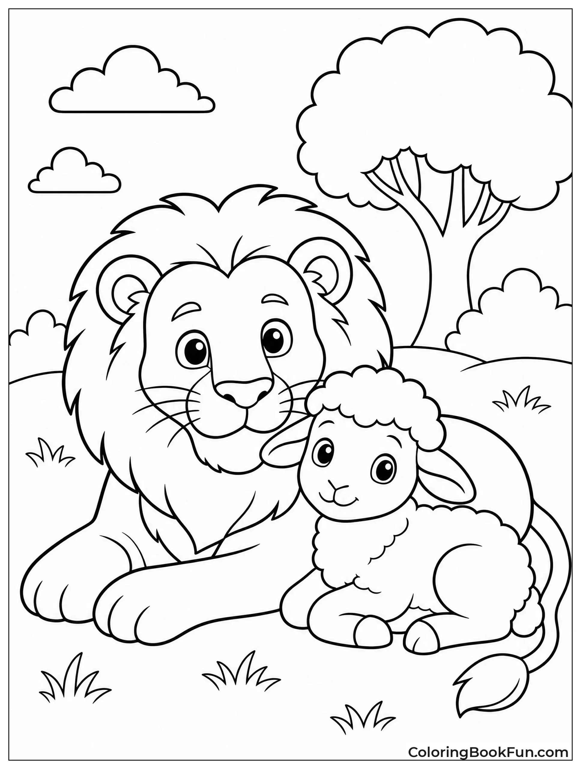 Lion and Lamb Resting Together