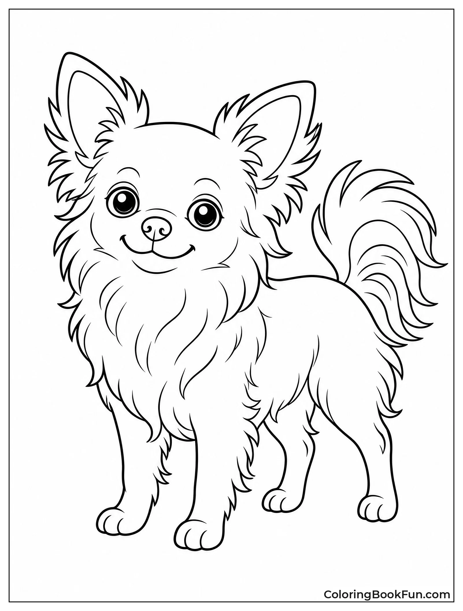 Long Haired Chihuahua Standing Proud