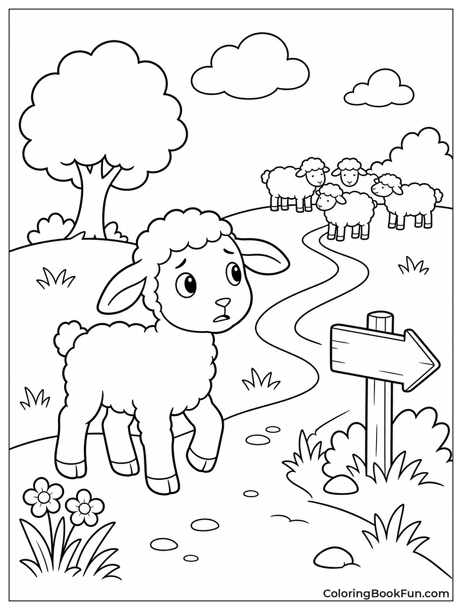 Lost Lamb Looking Around