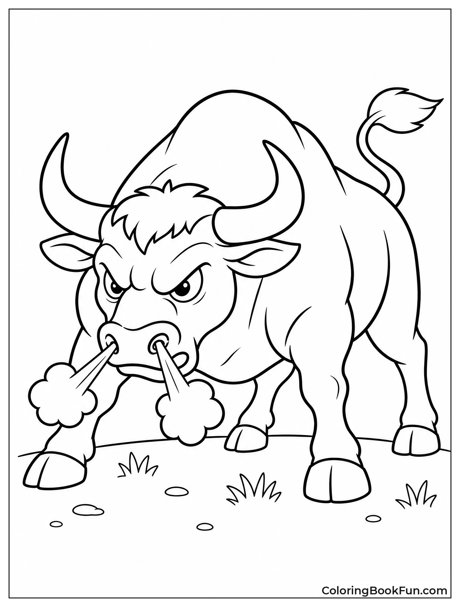 Mad Bull Snorts Out Steam