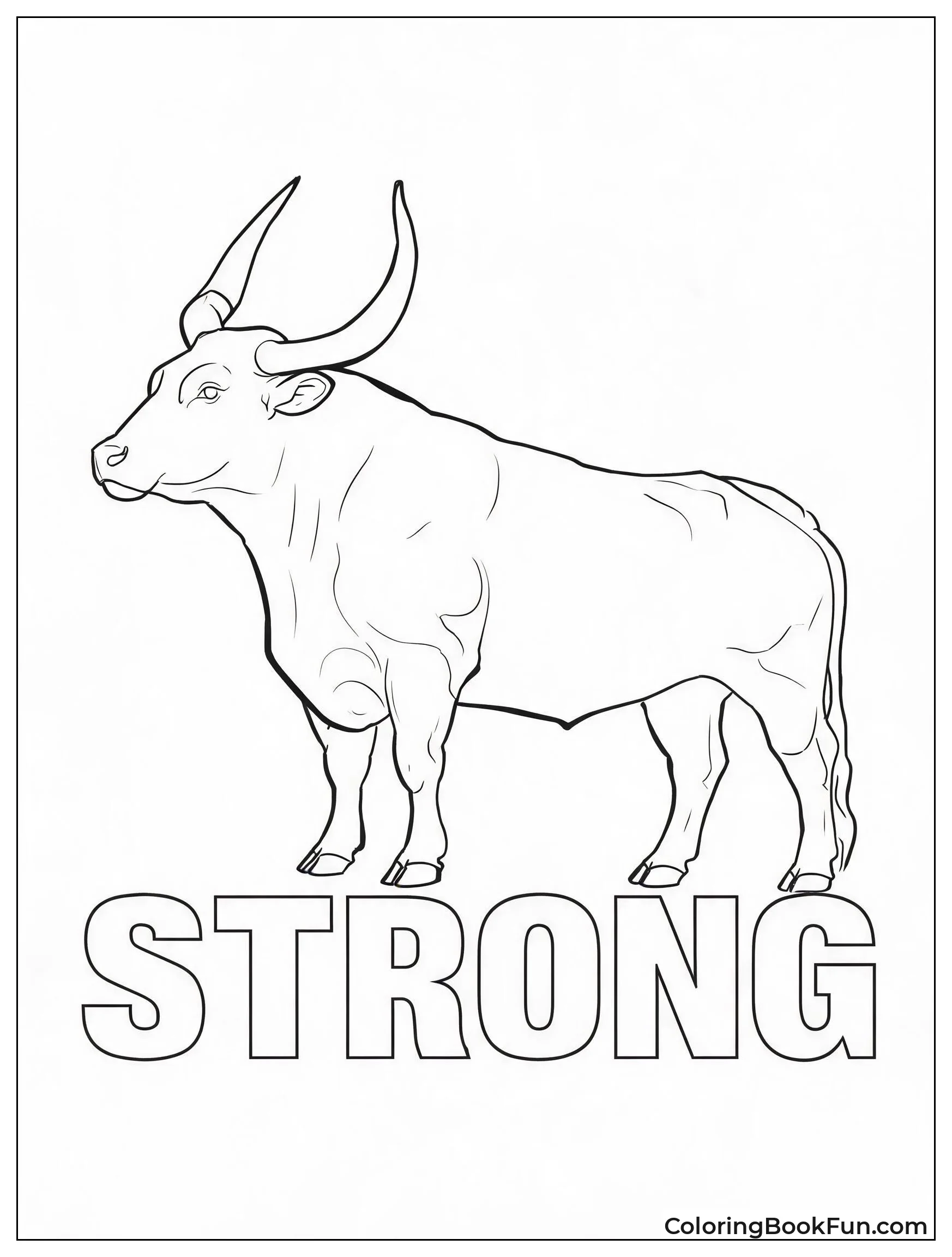 Strong Bull Standing in Profile
