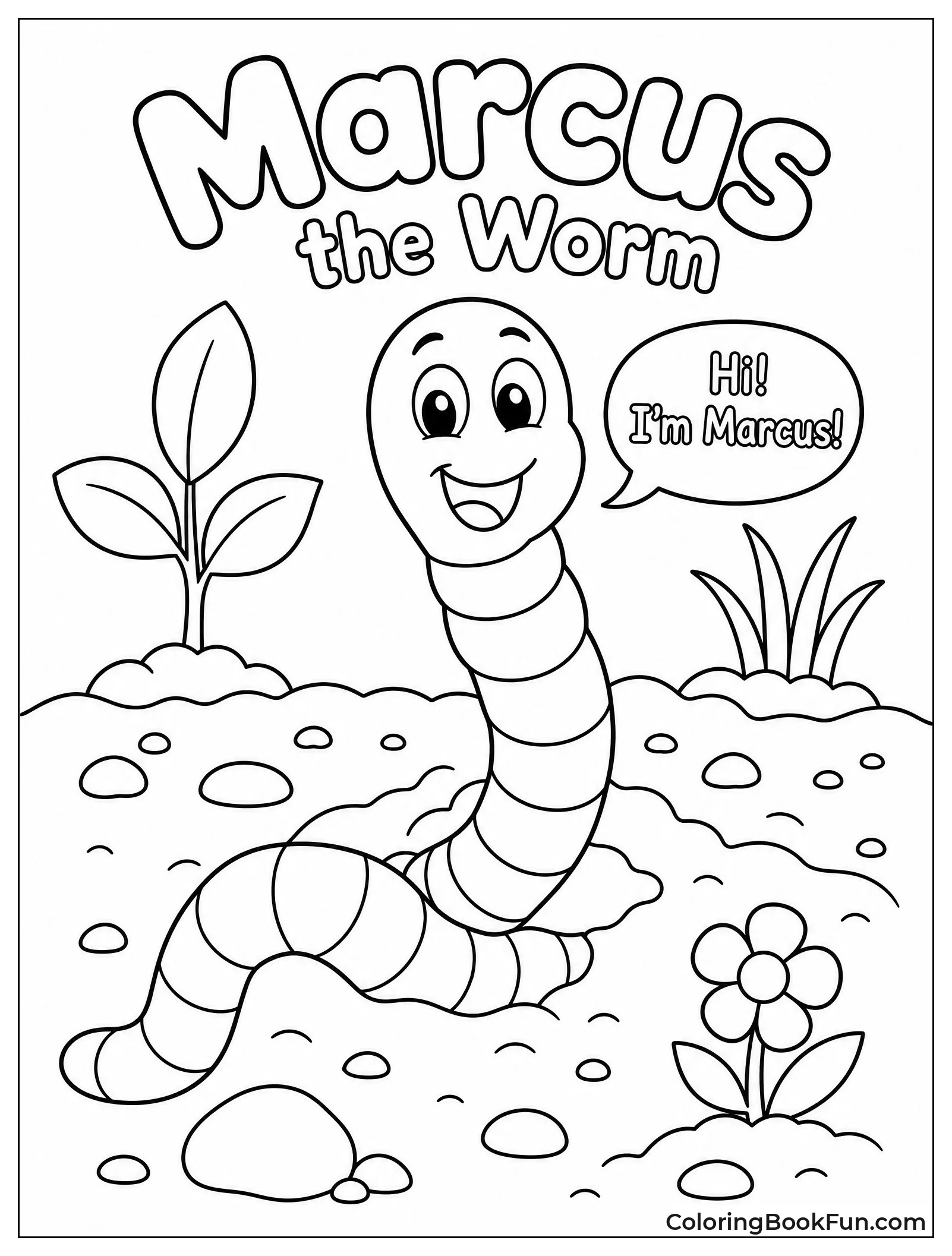 Marcus the Worm Waving Hello
