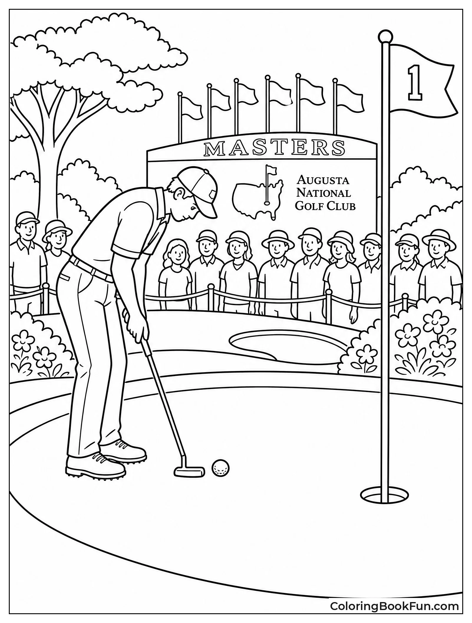 Golfers Put on Green with Crowd