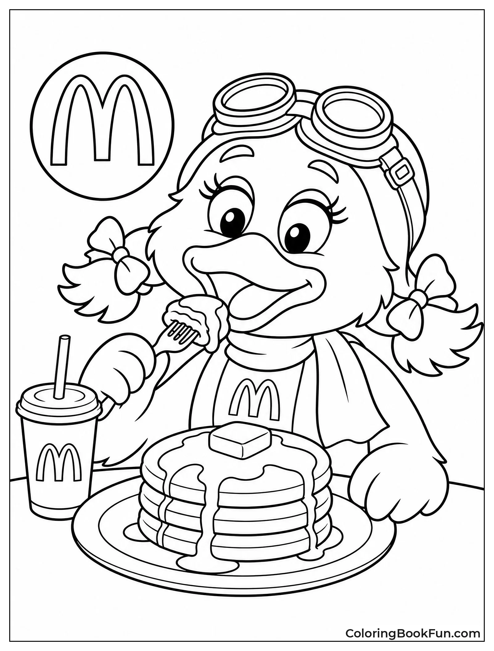 Birdie Eats Hotcakes with Syrup