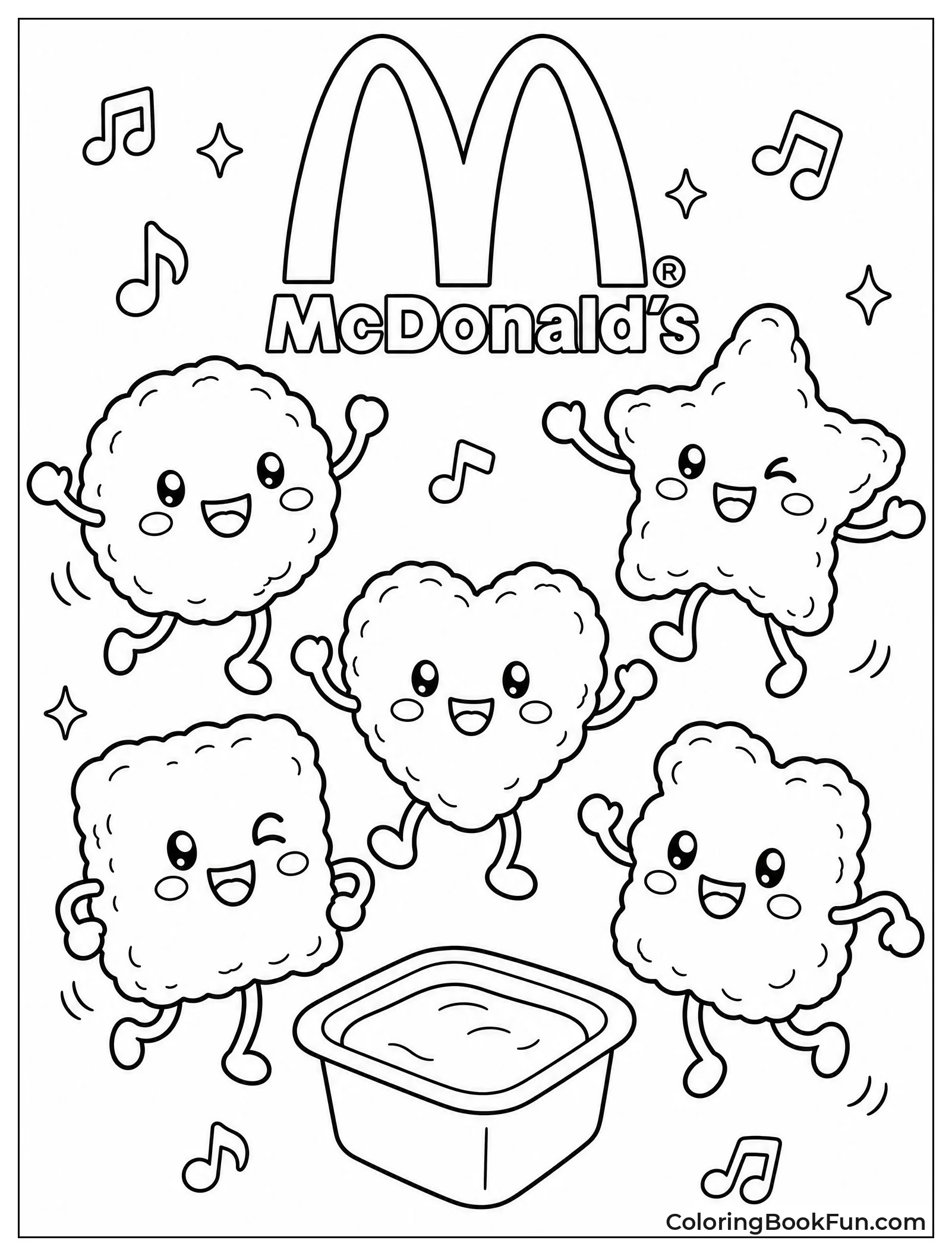 Nuggets Dance near Dipping Sauce