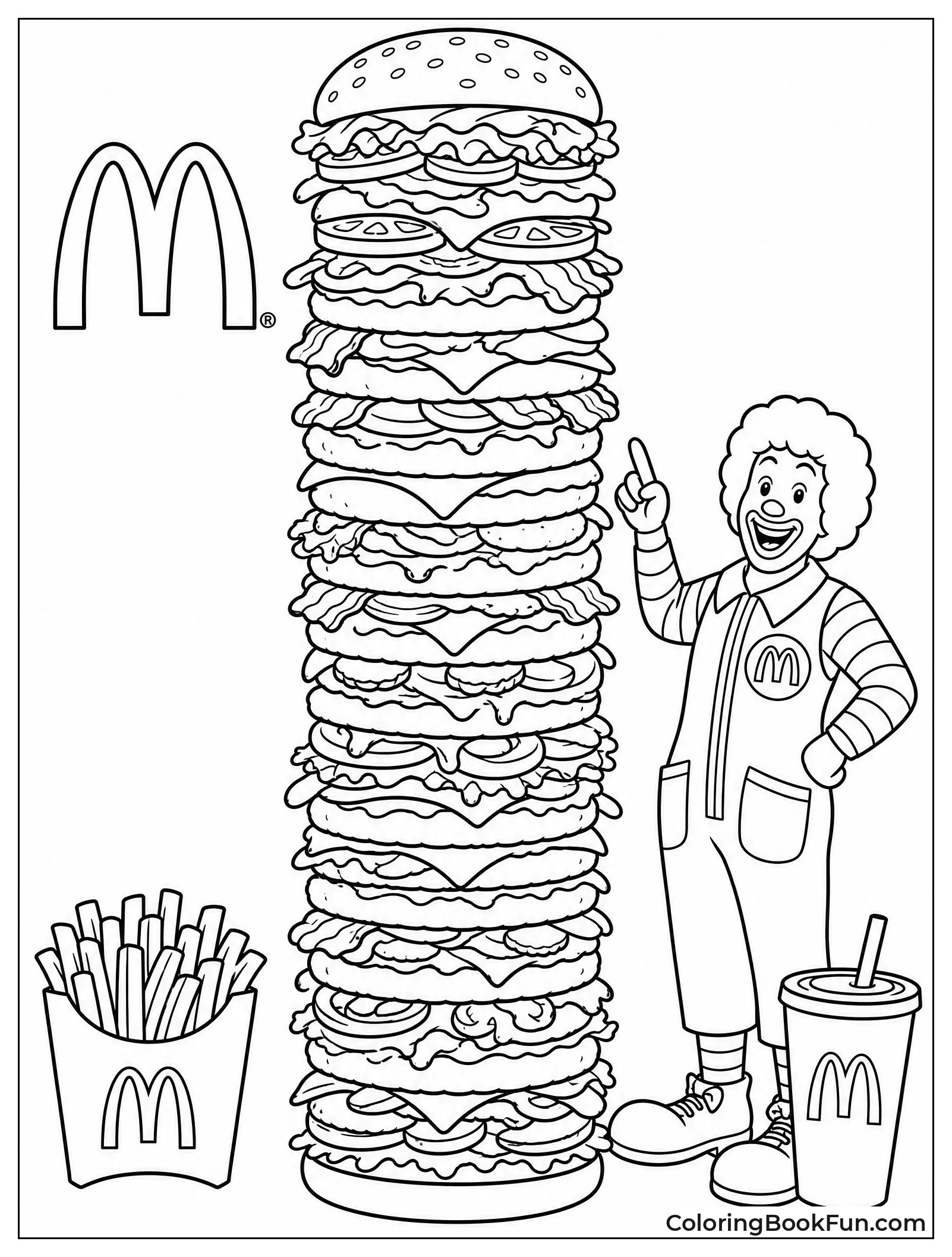 Tall Burger Stack Reaches High