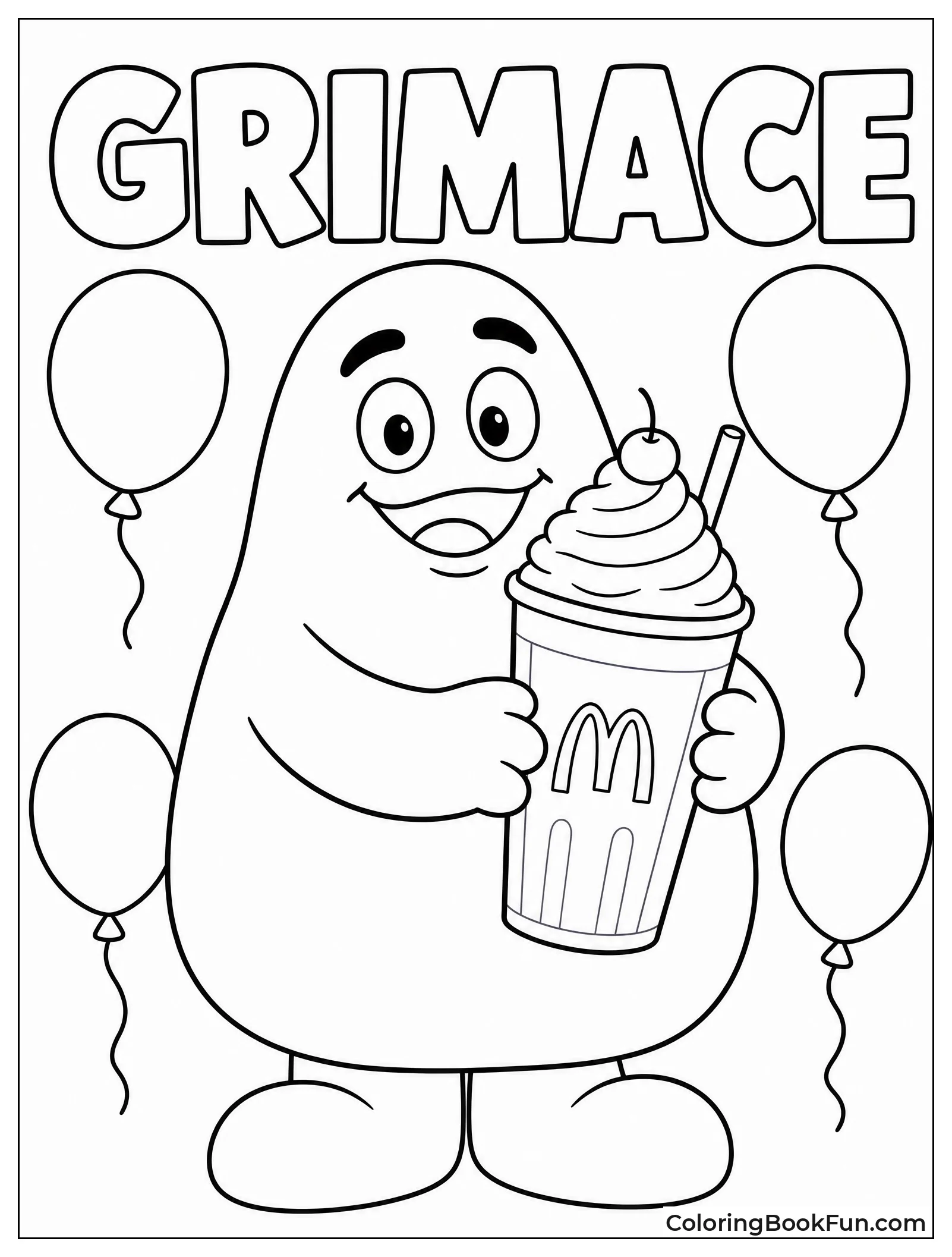 Grimace Holds Purple Milkshake