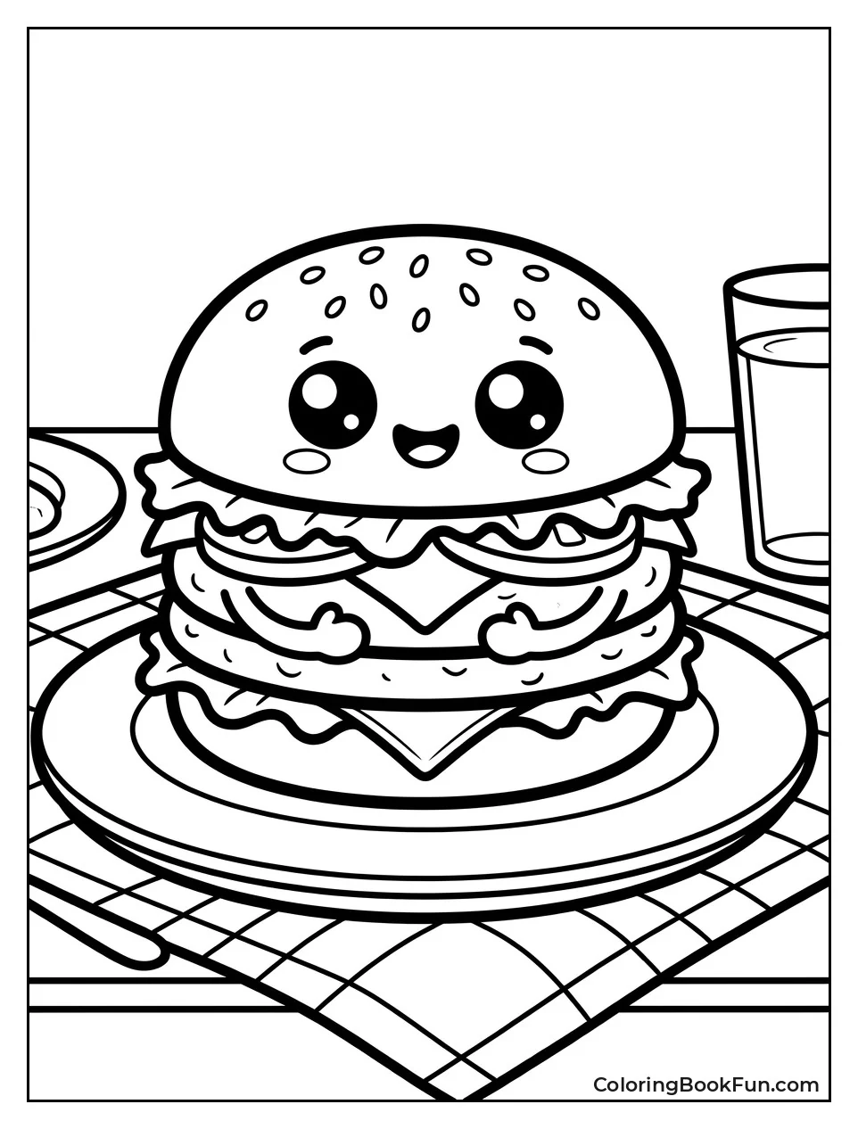 Kawaii Big Mac Smiles on Plate