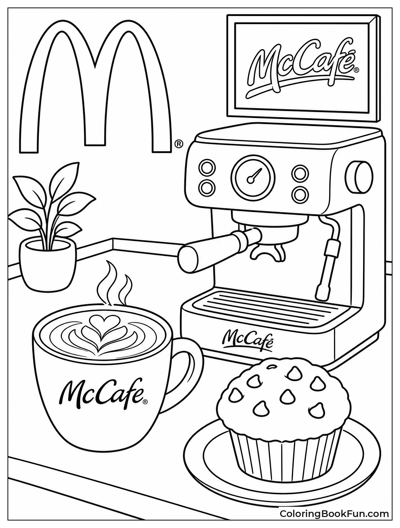 Latte Steams near Muffin
