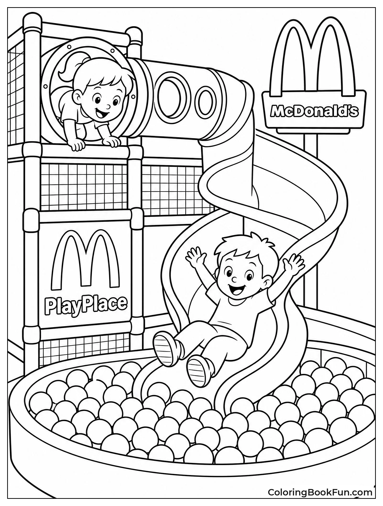 Kids Play in Colorful Tubes