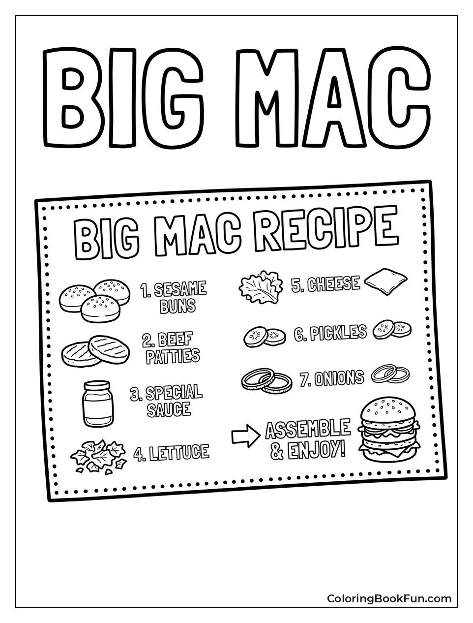 Burger Recipe Card with Steps