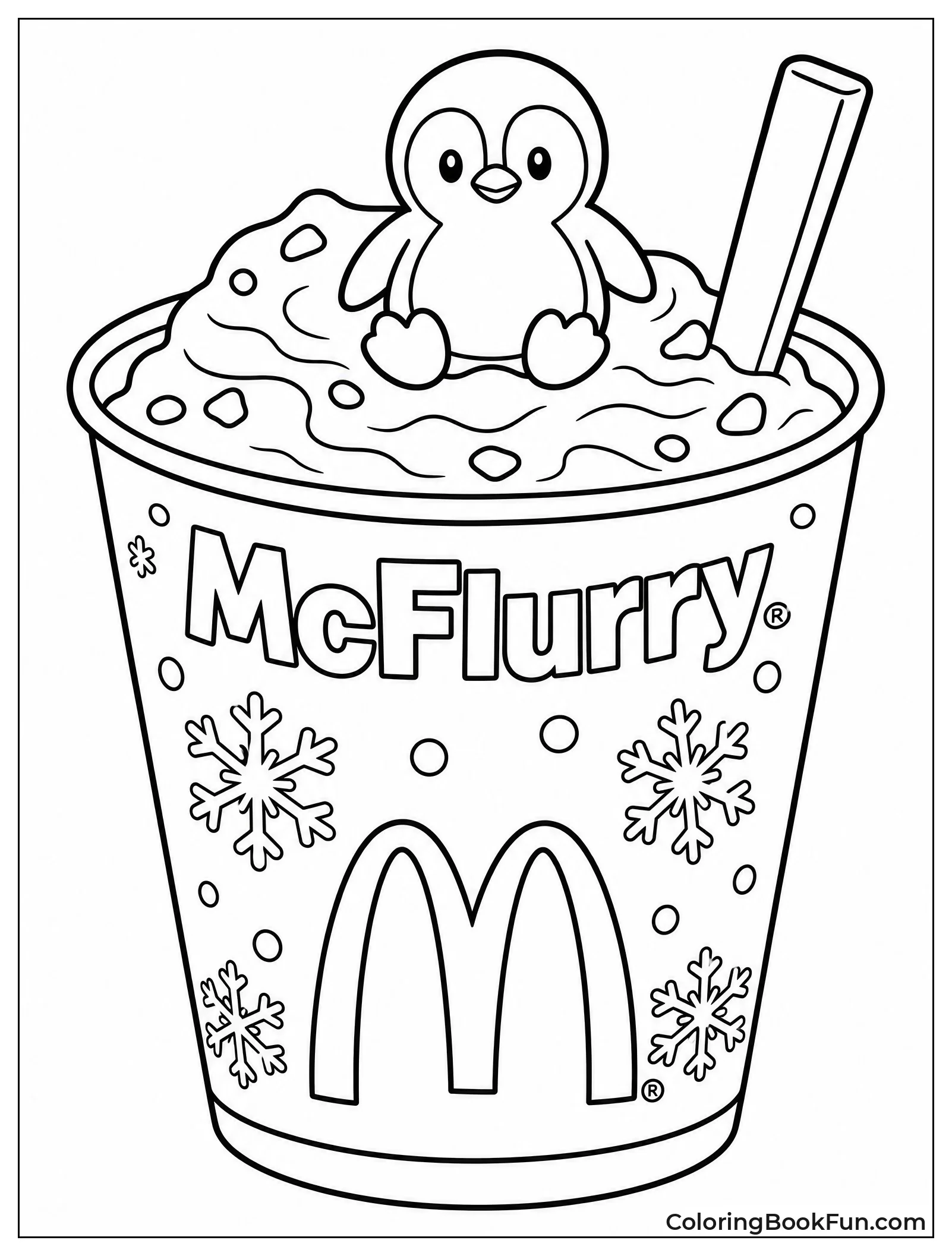 Penguin Sits on McFlurry Top