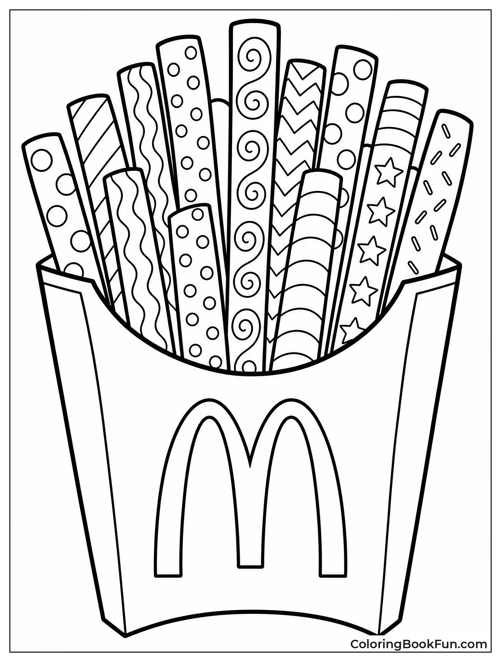 Patterned Fries Fill Red Box
