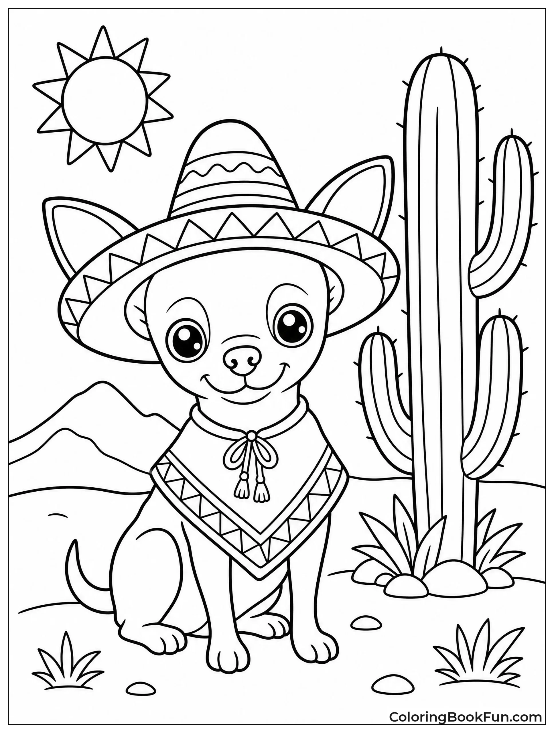 Chihuahua Wearing a Sombrero Hat