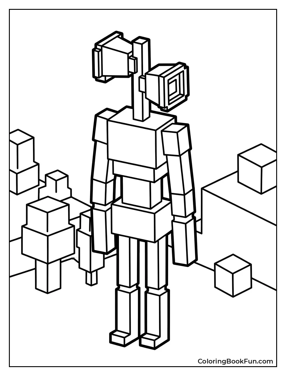 Siren Head Made from Blocks