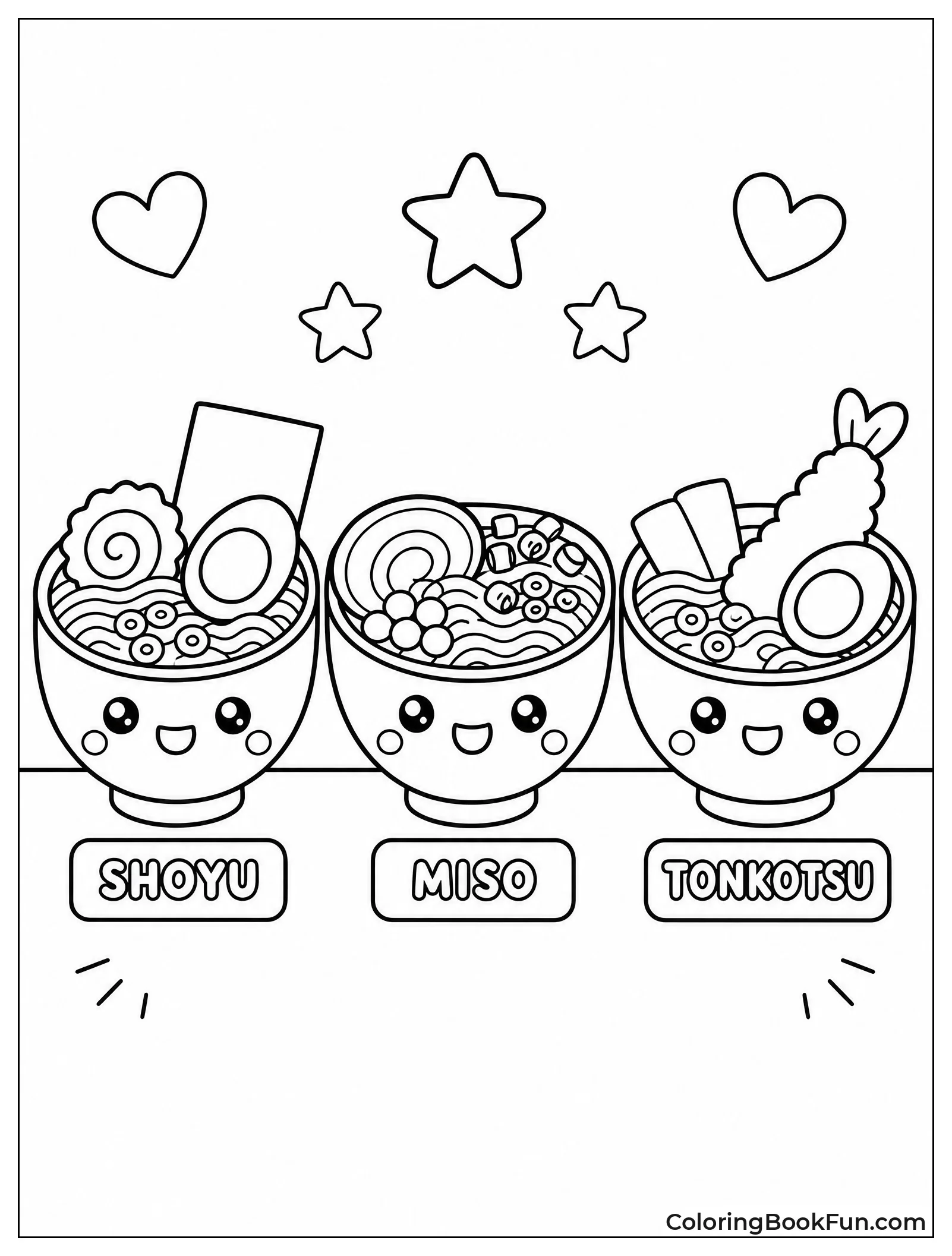 Three Mini Ramen Bowls in Row