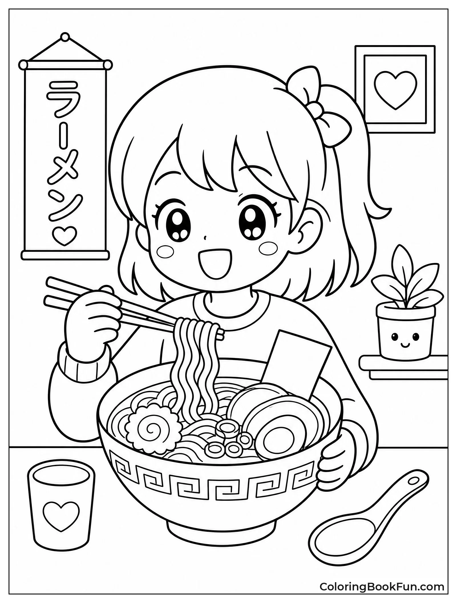 Mira Enjoys Her Ramen Bowl