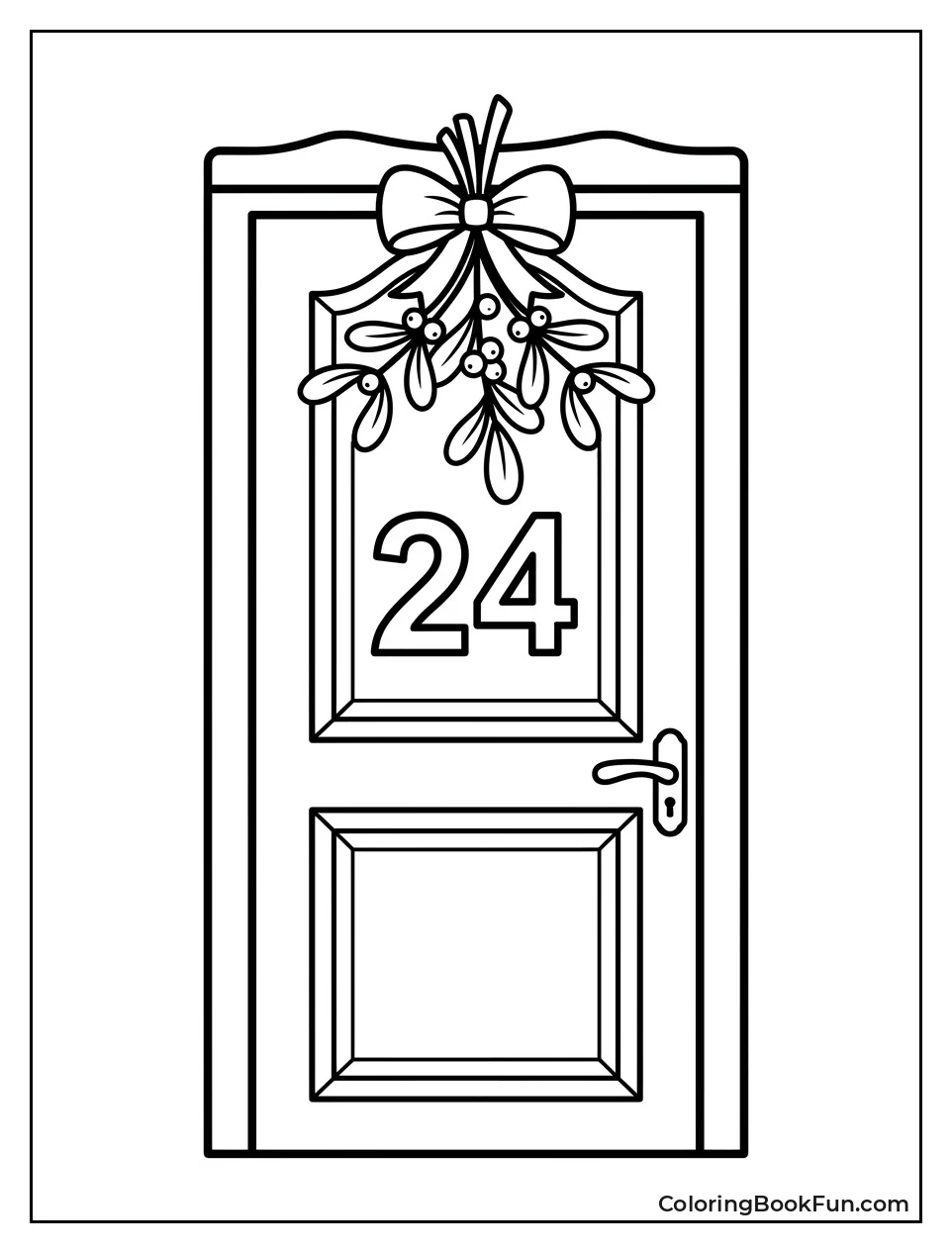 Advent Calendar Door with Mistletoe