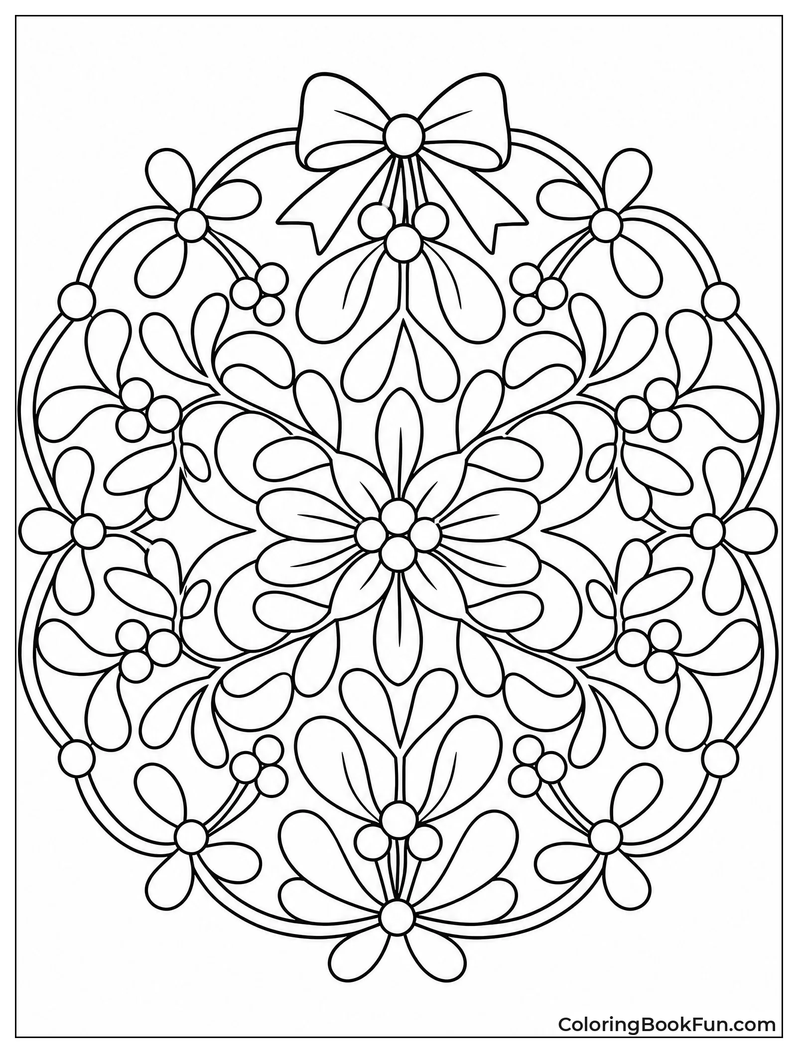 Mandala Made of Mistletoe Berries