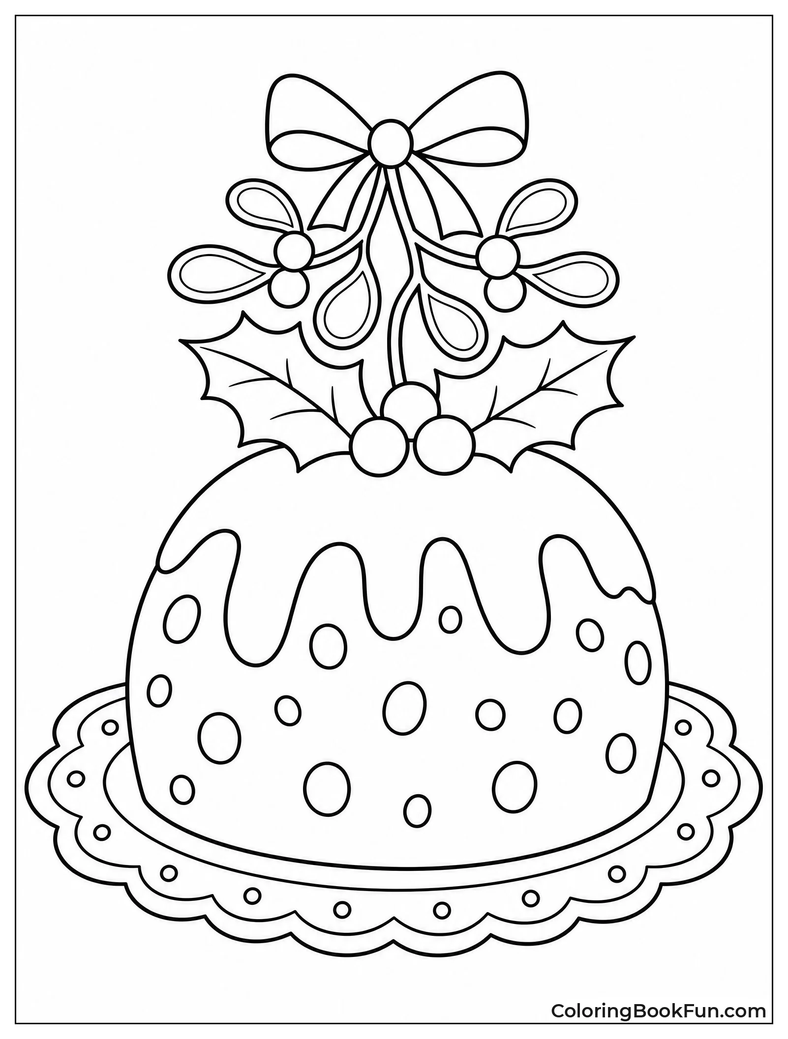 Christmas Pudding with Mistletoe on Top