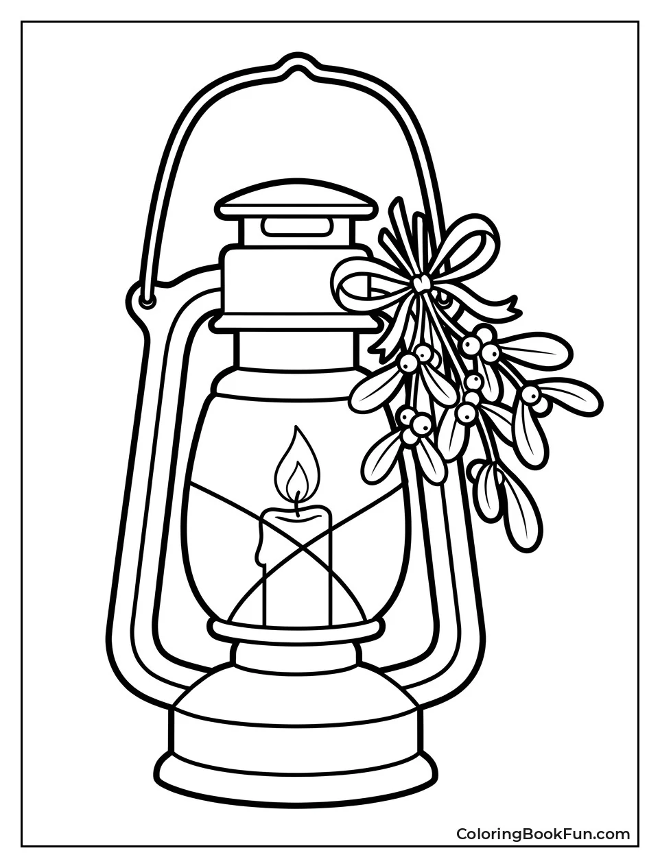 Lantern Decorated with Mistletoe Sprig