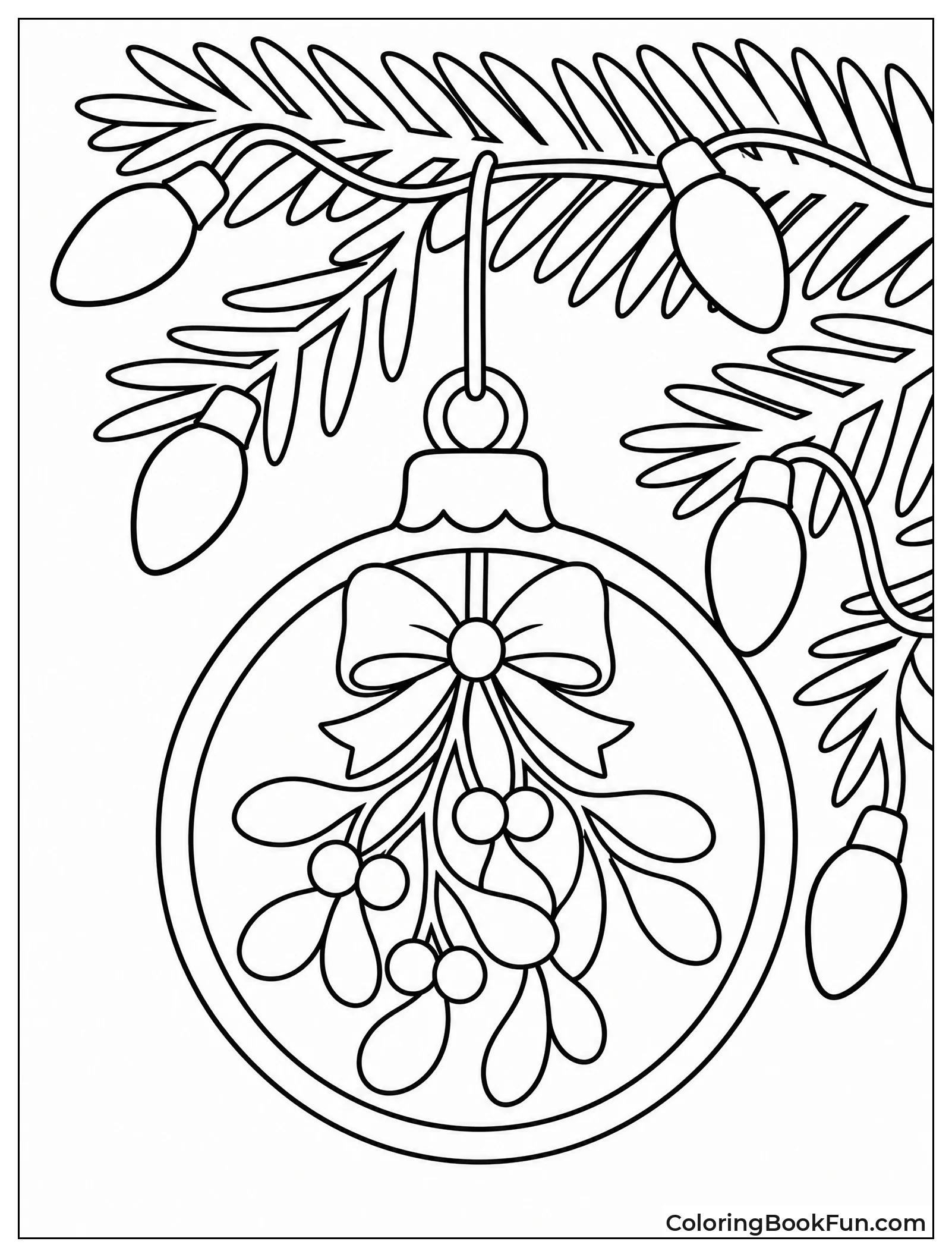 Mistletoe Ornament on Christmas Tree