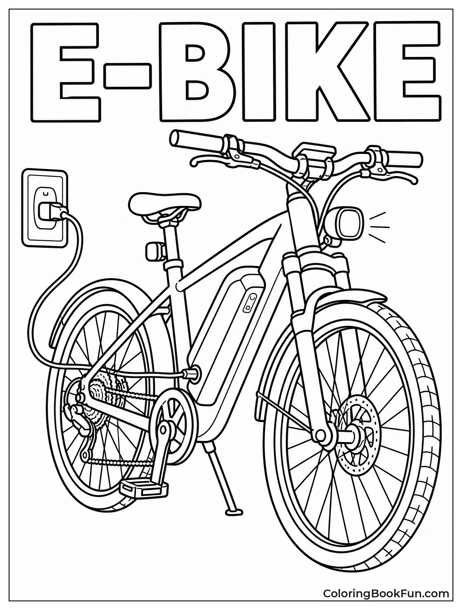 E Bike Plugged in Charging
