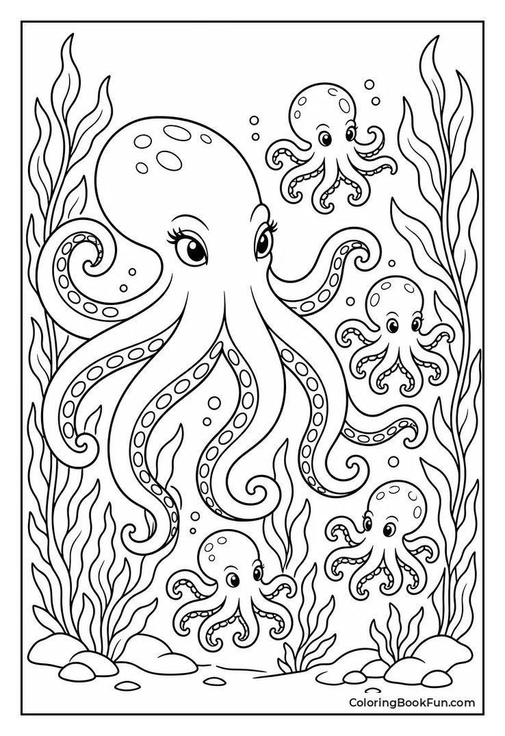 Mother Kraken with Her Babies