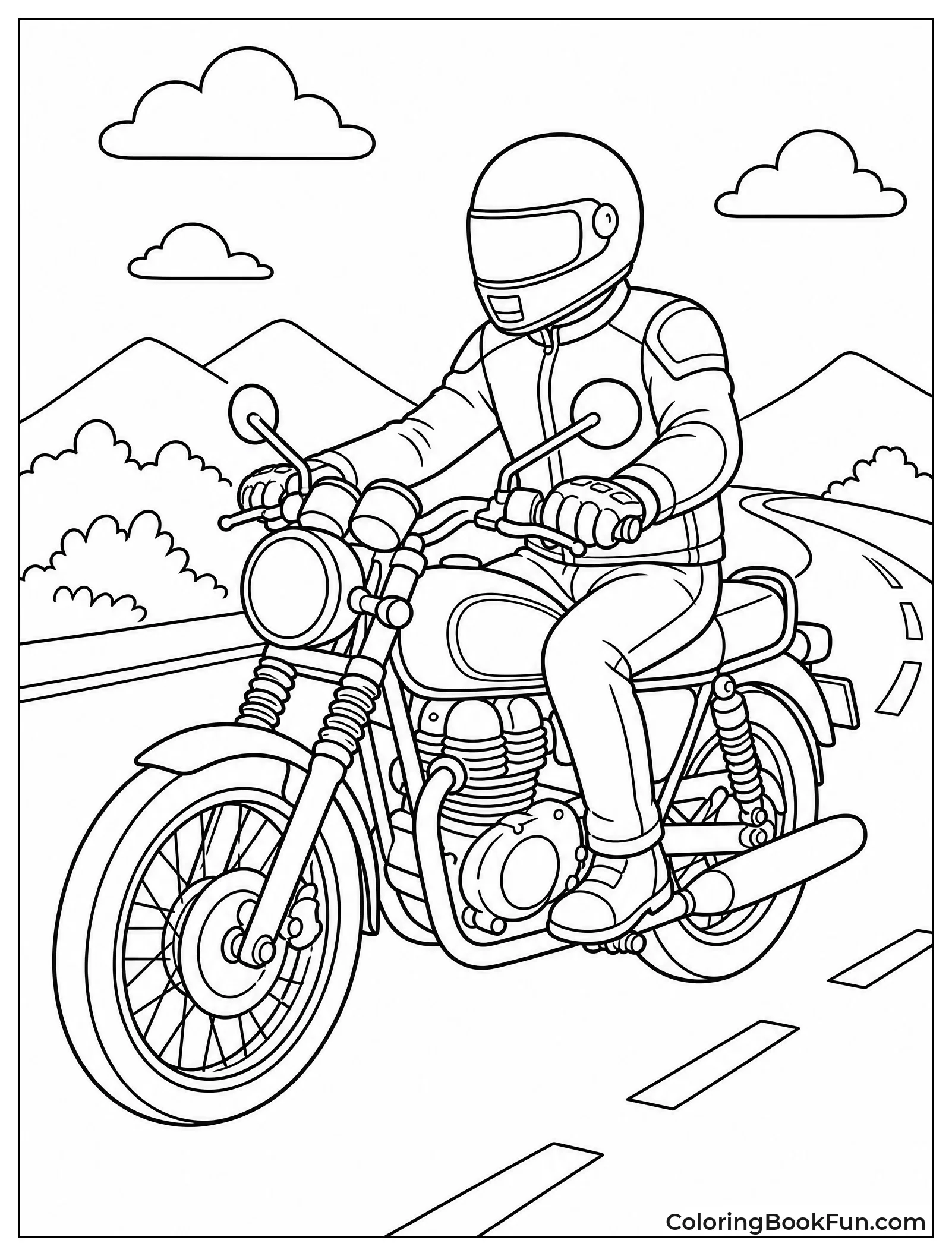 Rider on a Classic Motorbike