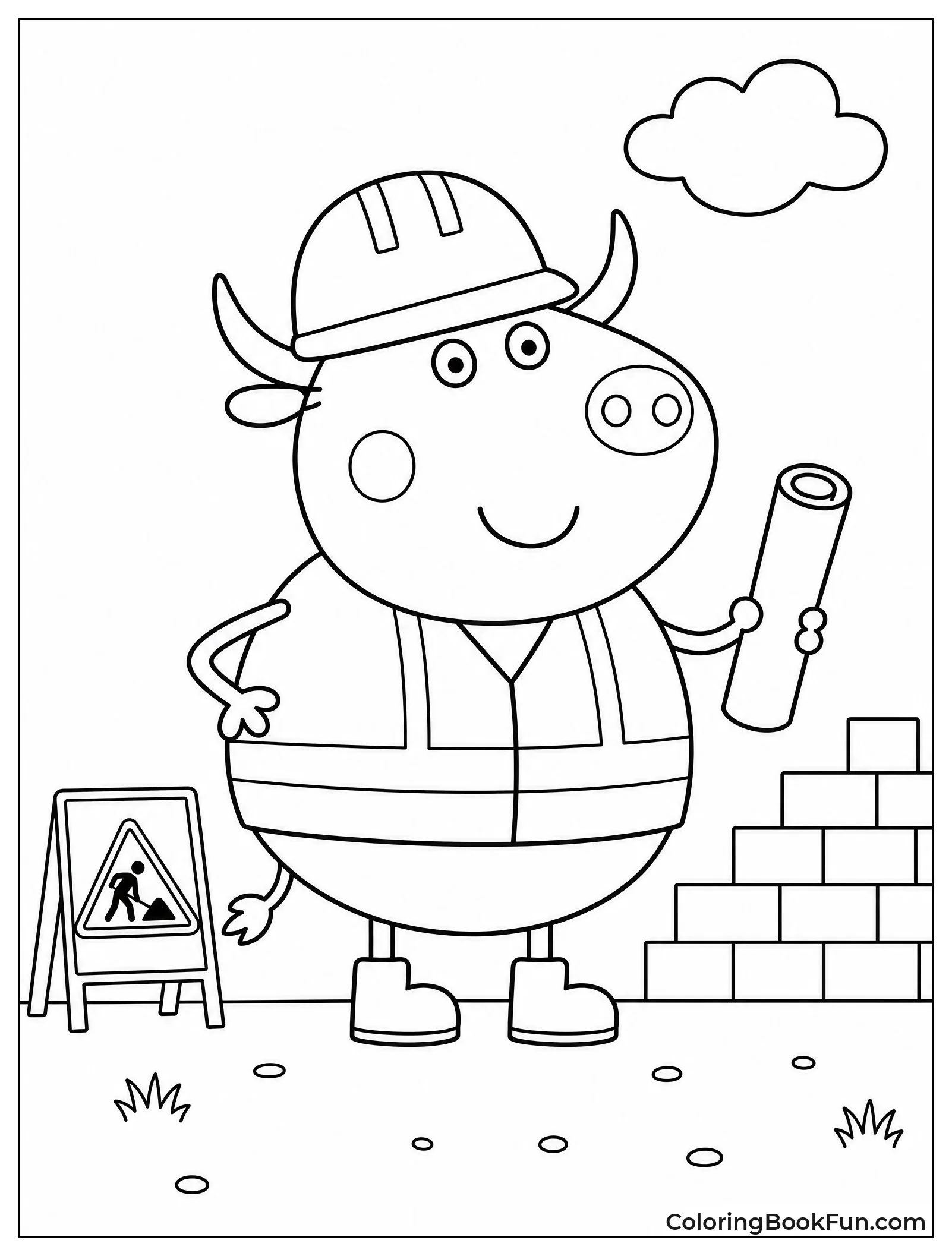 Mr Bull Wears Hard Hat