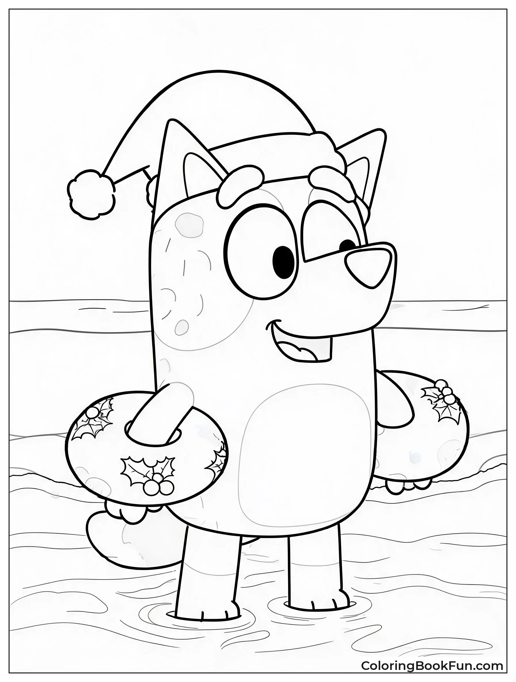 Muffin Swimming at Christmas Beach