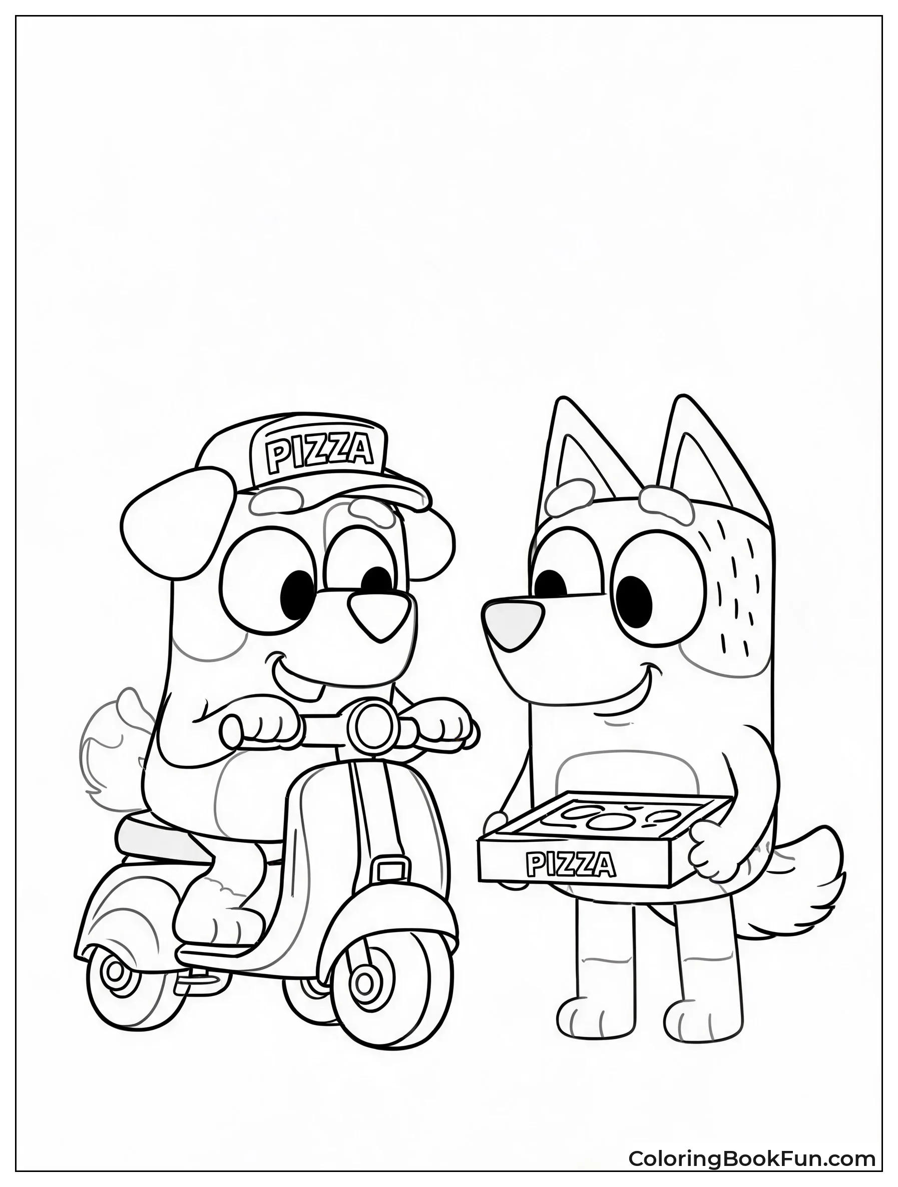 Muffin Delivering Pizza on Scooter