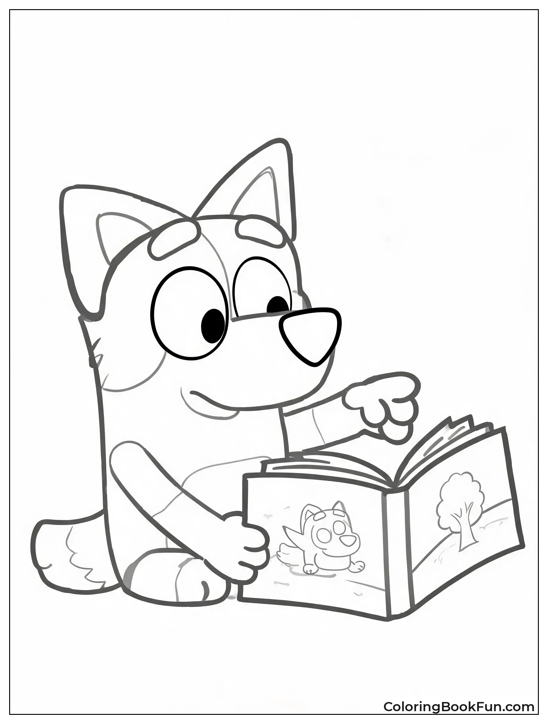 Muffin Reading a Picture Book
