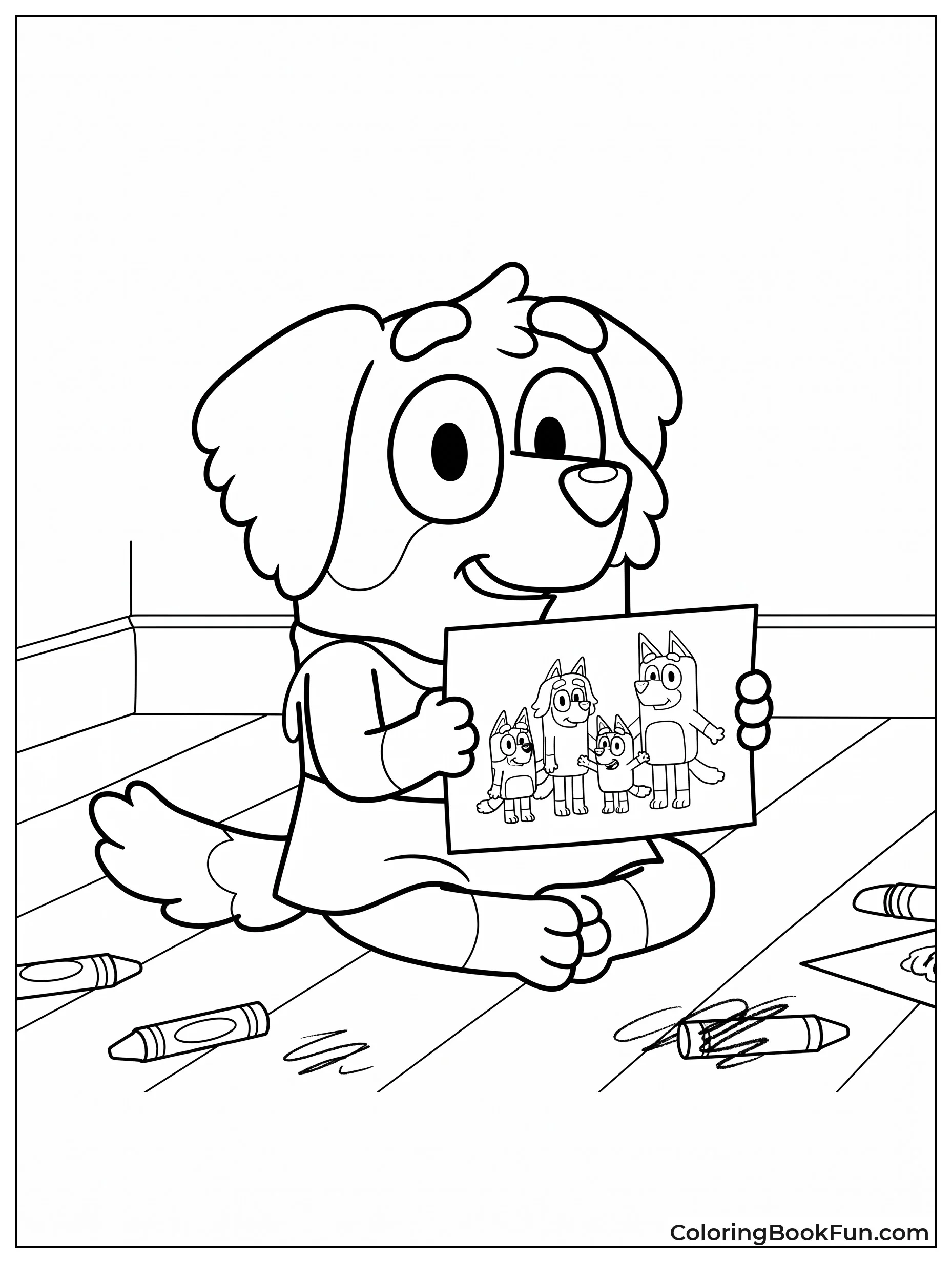 Muffin Showing Off Her Drawing