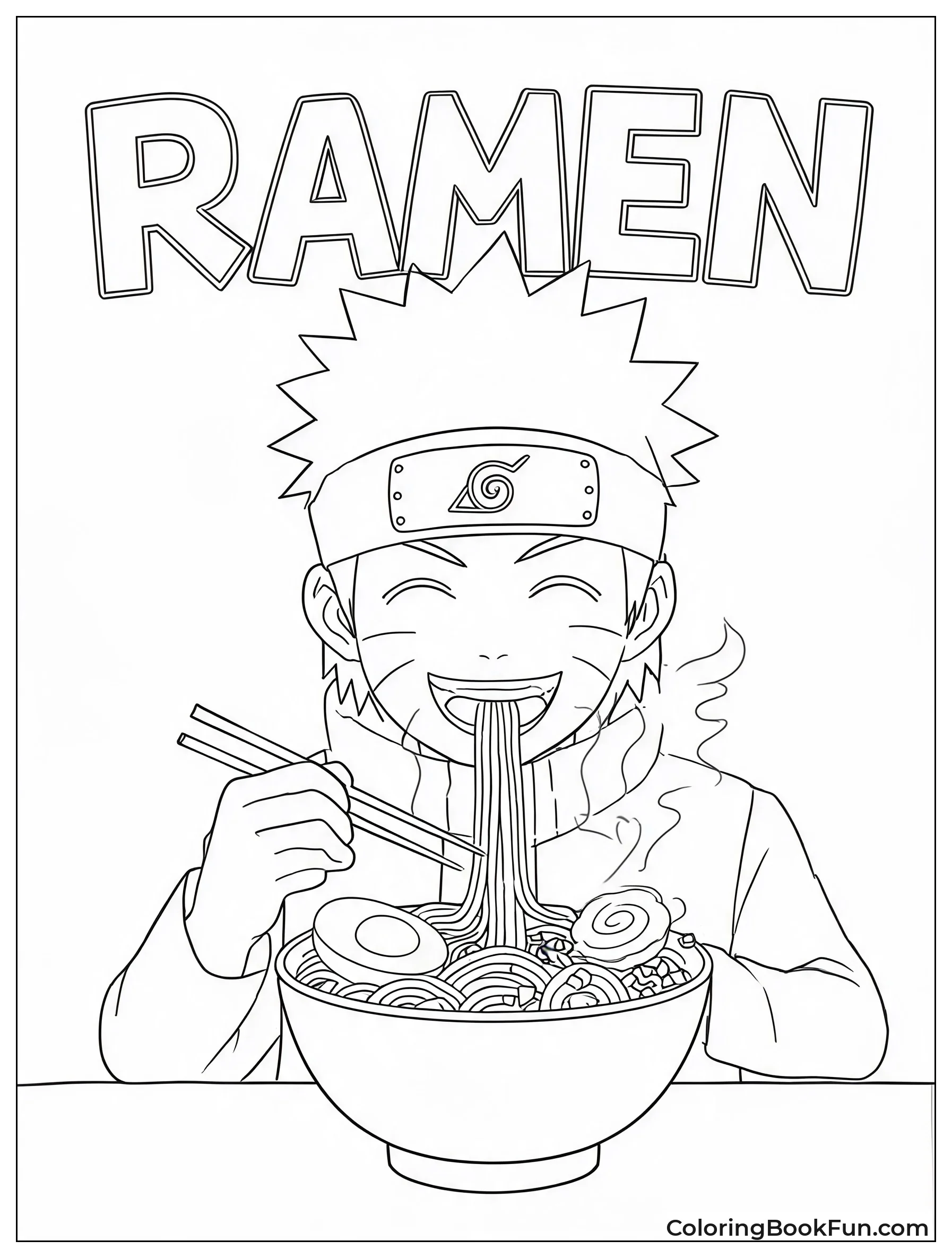 Naruto Slurping Ramen at Ichiraku