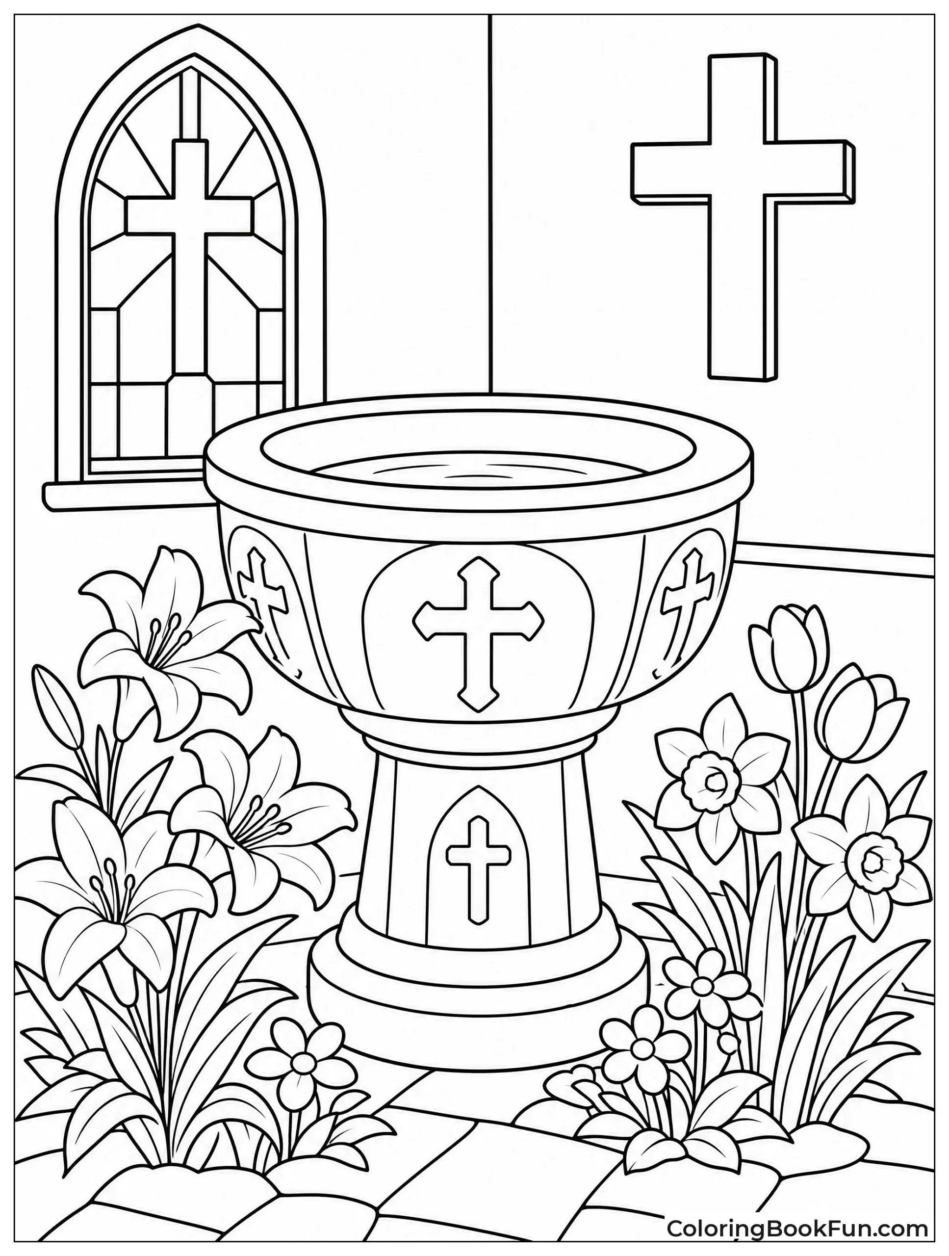 Font Surrounded by Lilies