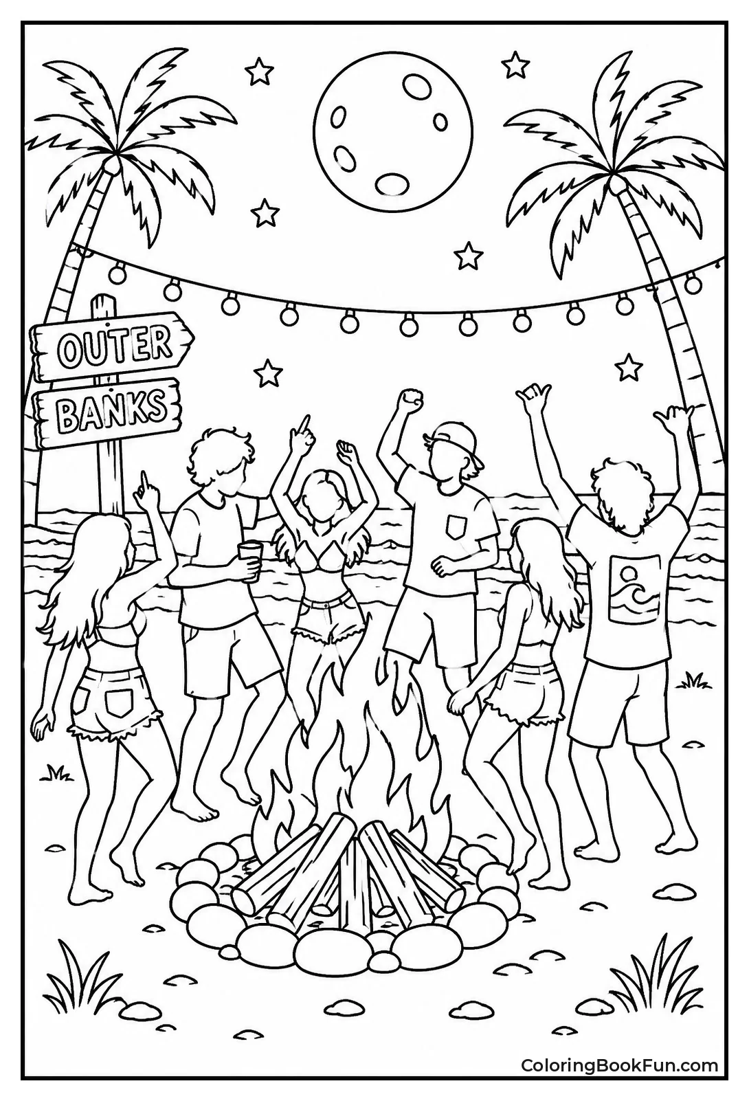 Bonfire Party on Beach